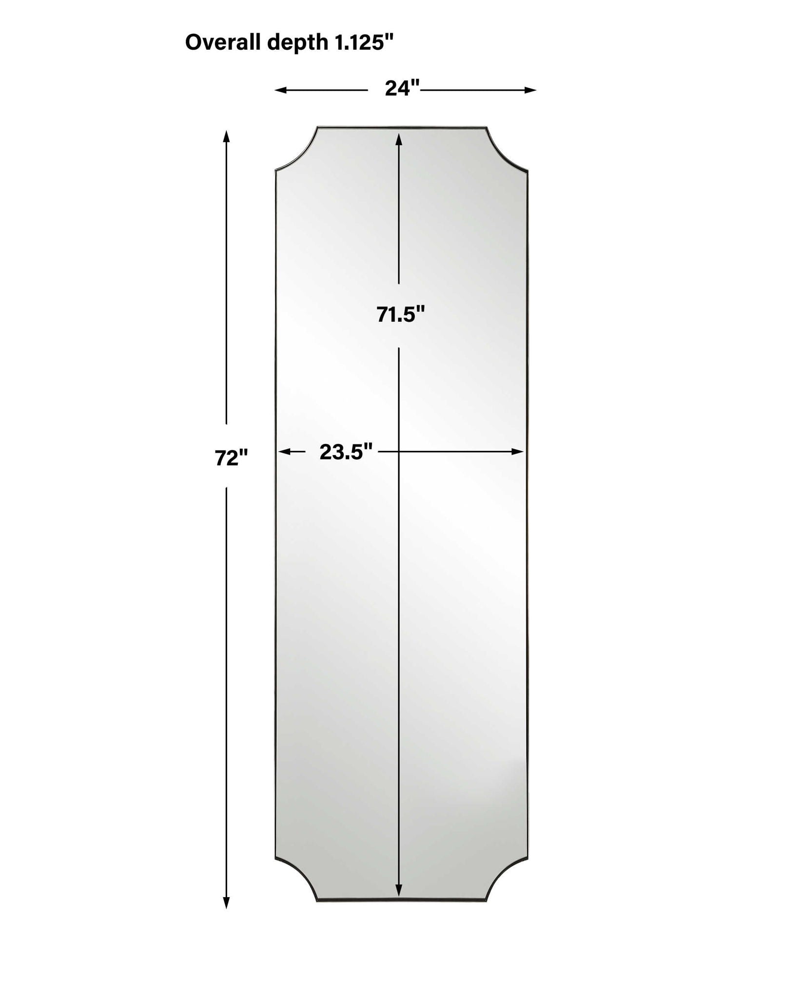 Lennox - Nickel Tall Mirror - Image 2