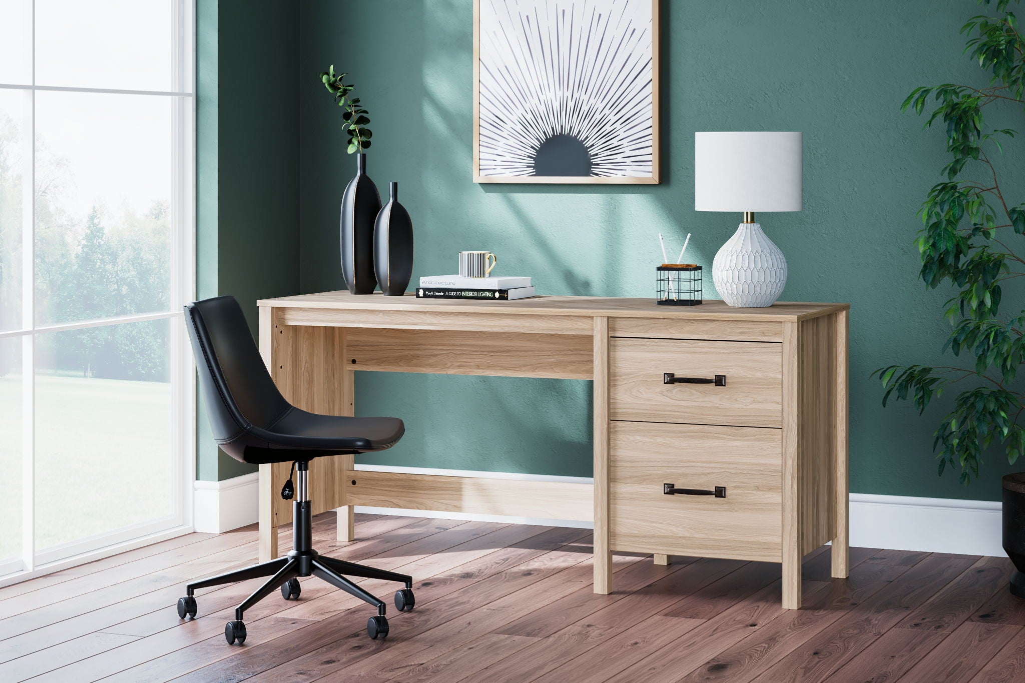 Battelle - Home Office Desk - Tan - Image 3