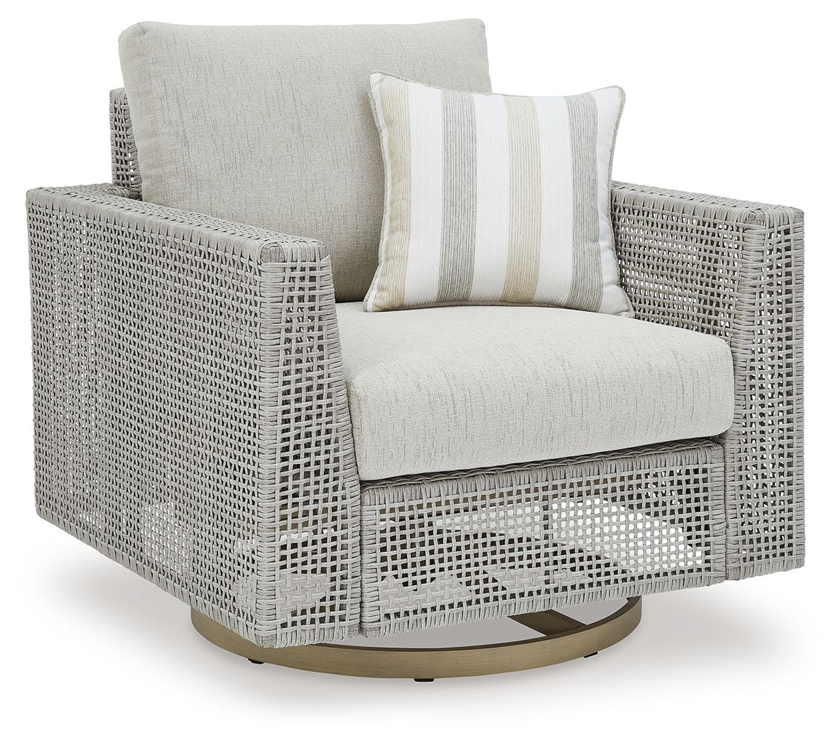 Seton Creek - Swivel Lounge With Cushion - Gray - Image 1