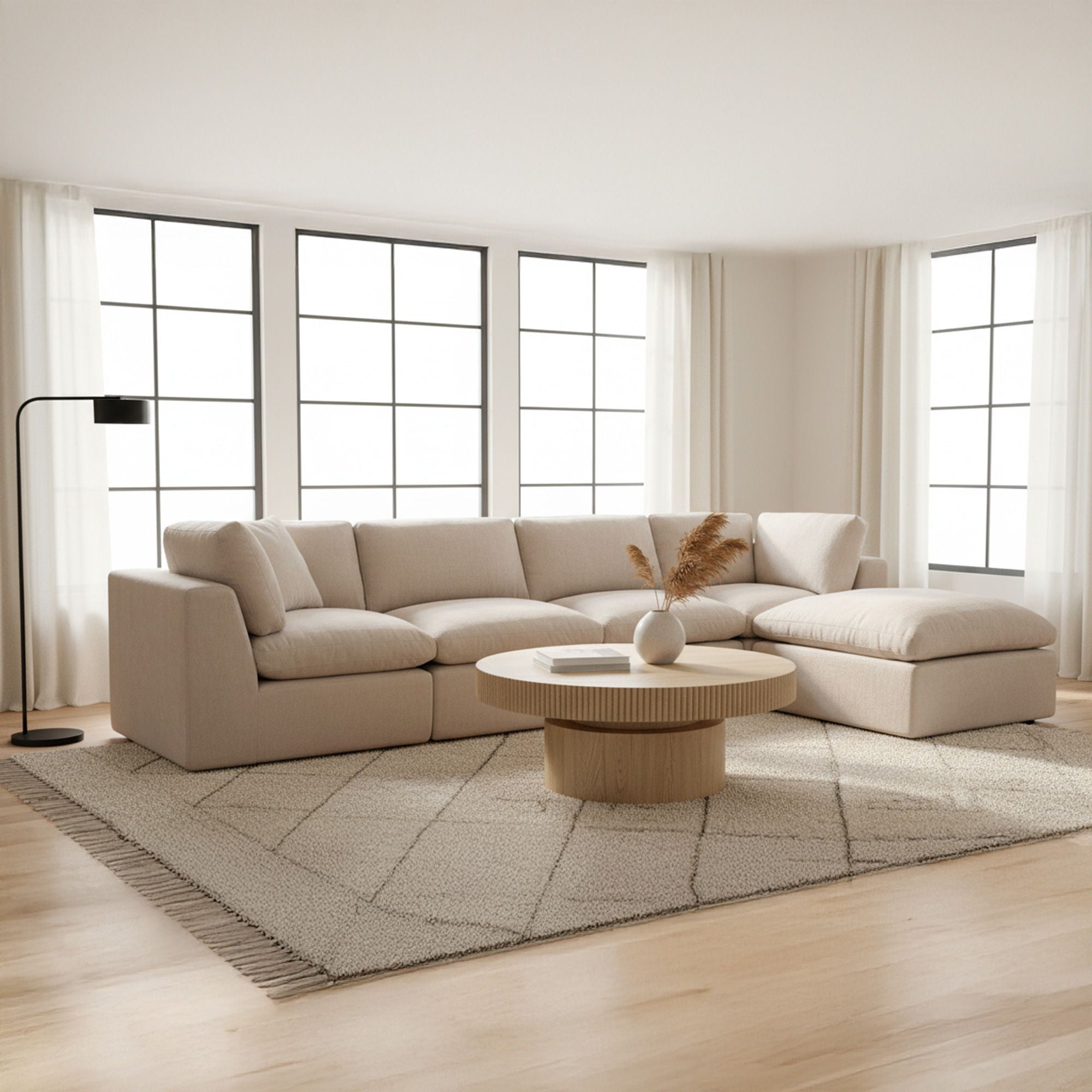 Cates - Classic L Modular Sectional - Pebble - Image 3