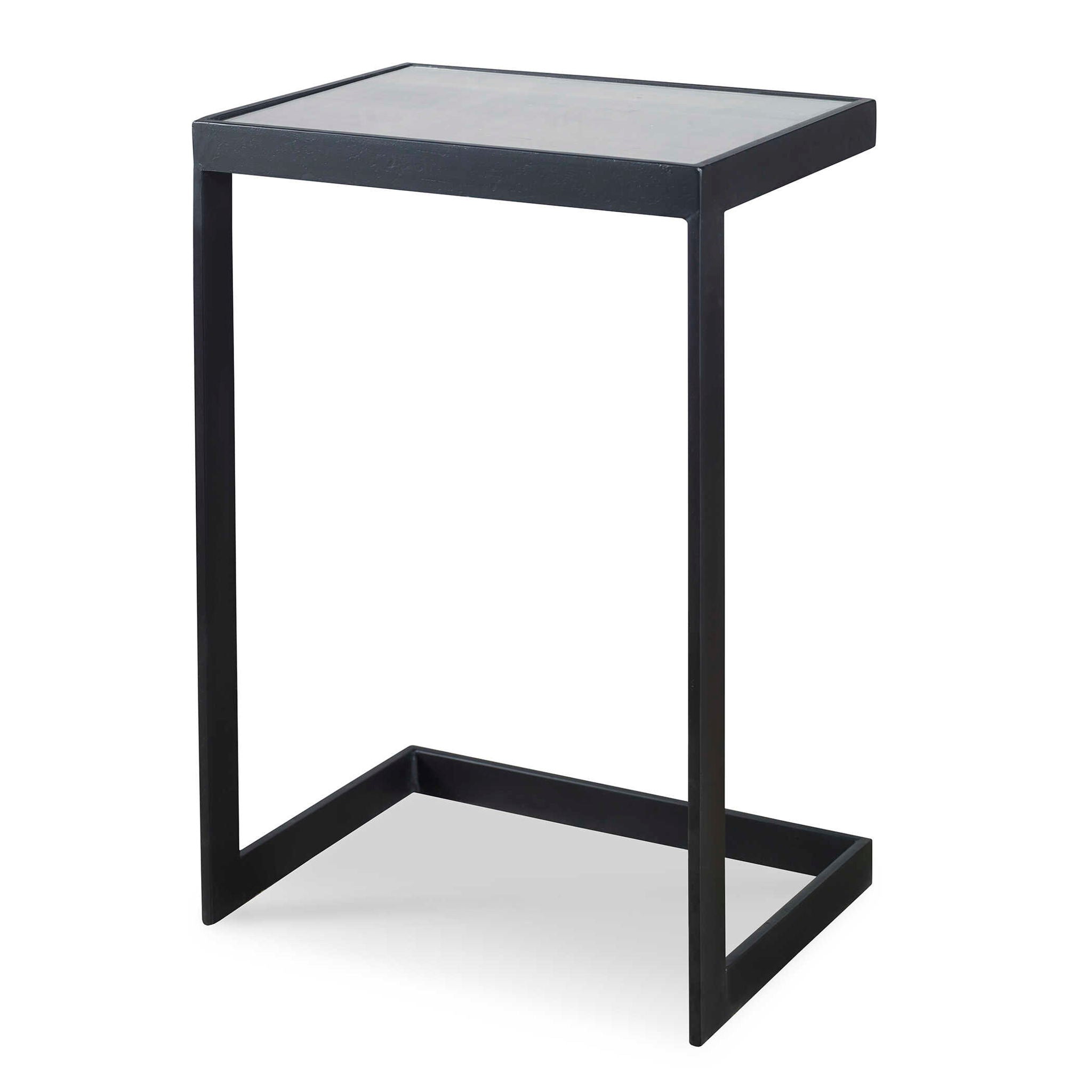 Windell - Cantilever Accent Table - Black & Pearl Silver - Image 3