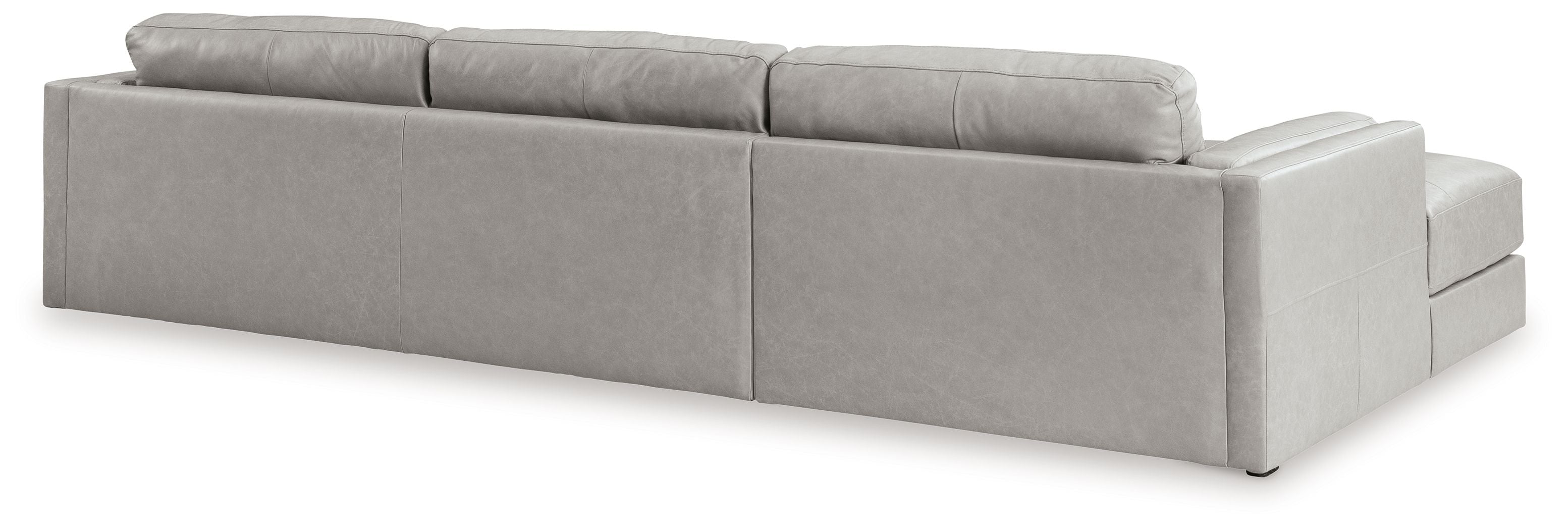Amiata - 2-Piece Sectional With Laf Corner Chaise - Leather Match - Glacier - Image 3