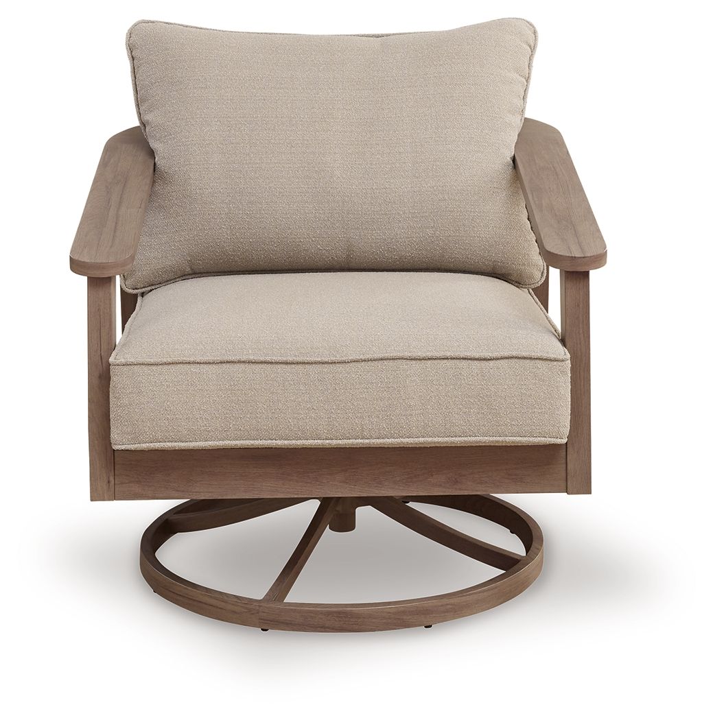 Harmony Headlands - Swivel Lounge With Cushion - Natural / Gray - Image 3