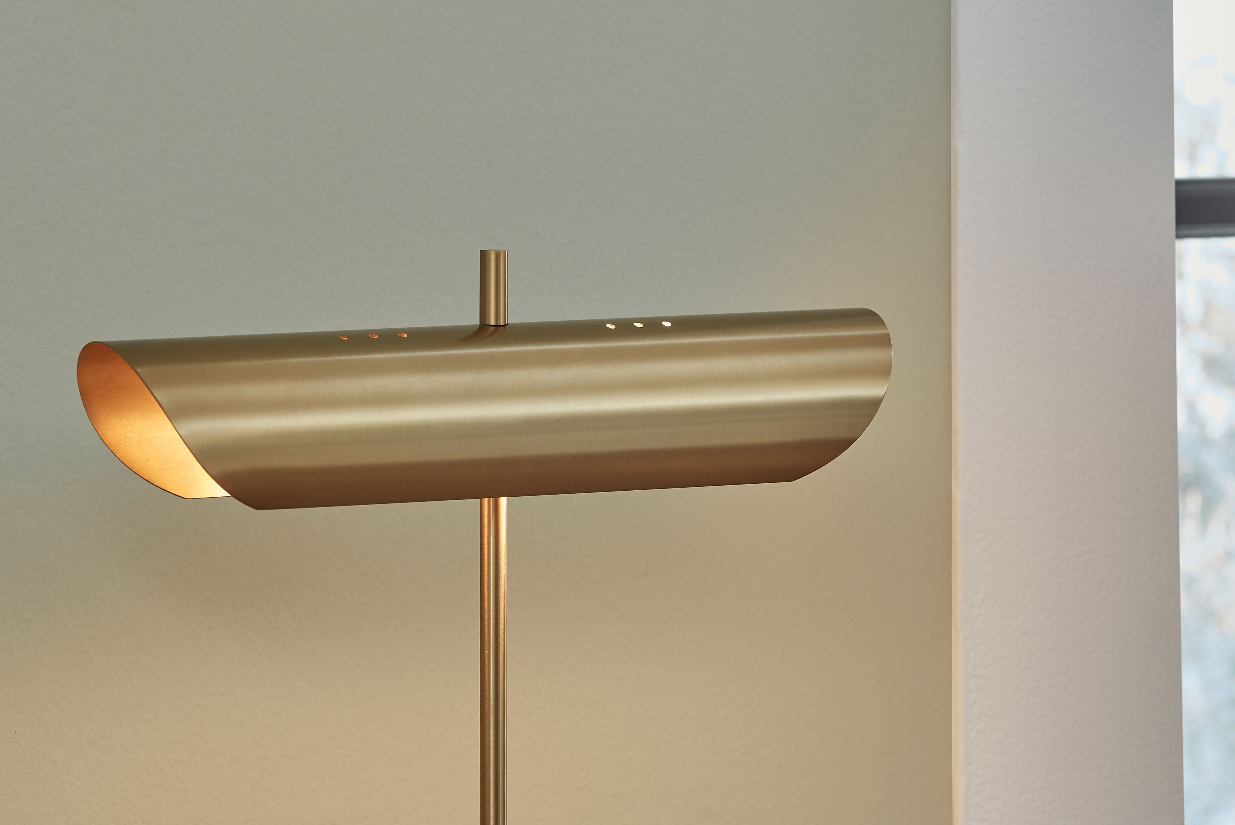 Rowleigh - Marble Desk Lamp - Gold Finish / White - Image 2
