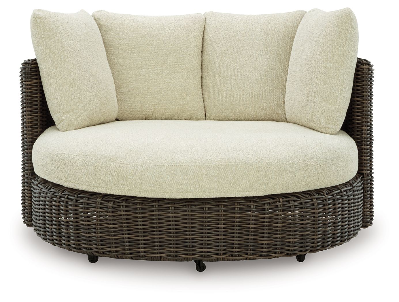 Kimora - Swivel Lounge Chair With Cushion - Beige / Dark Brown - Image 2