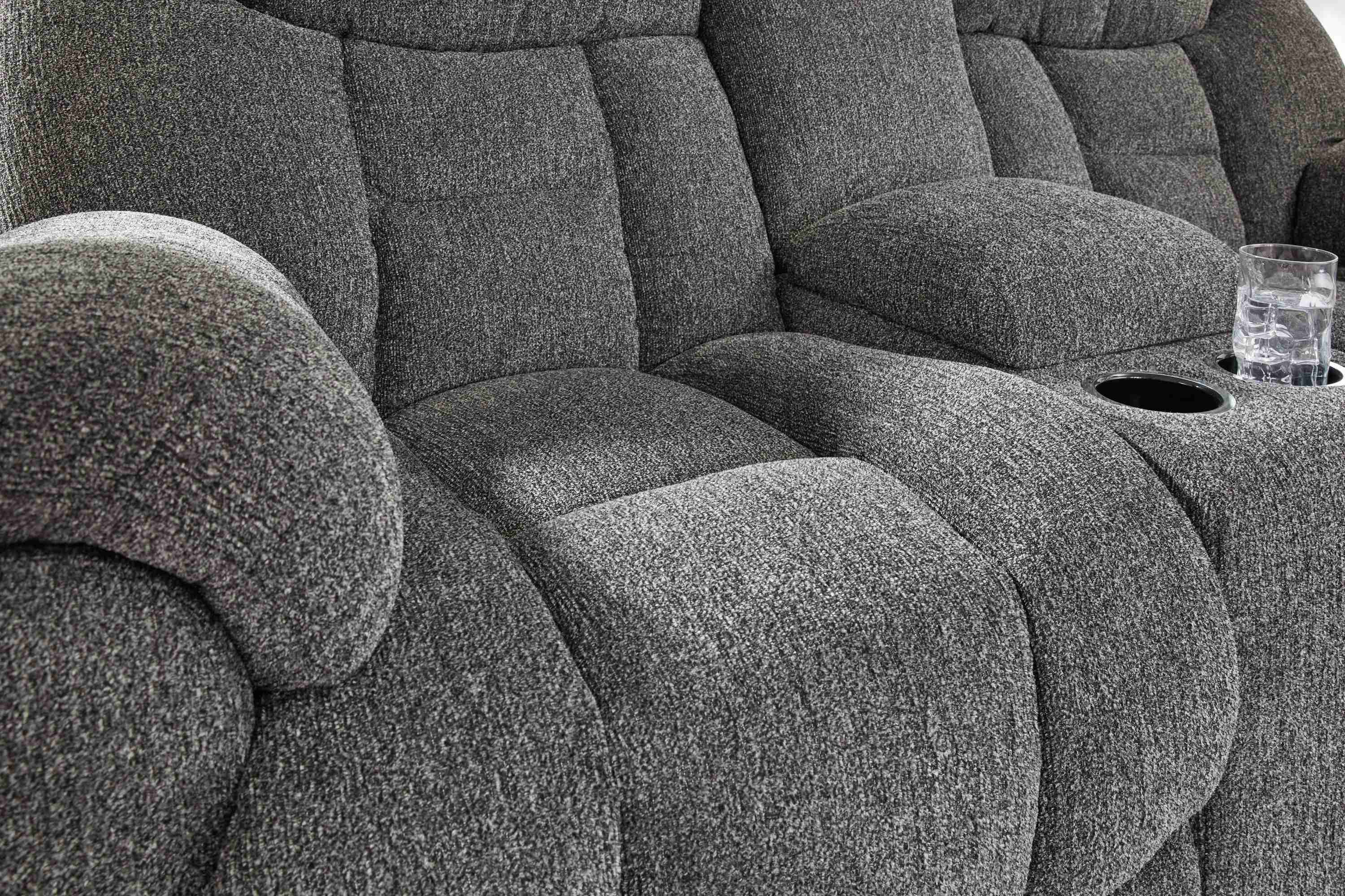 Foreside - Dbl Reclining Loveseat With Console - Fabric - Charcoal - Image 3