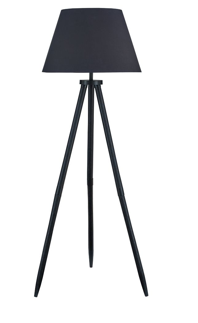 Orhan – Wood Floor Lamp – Black