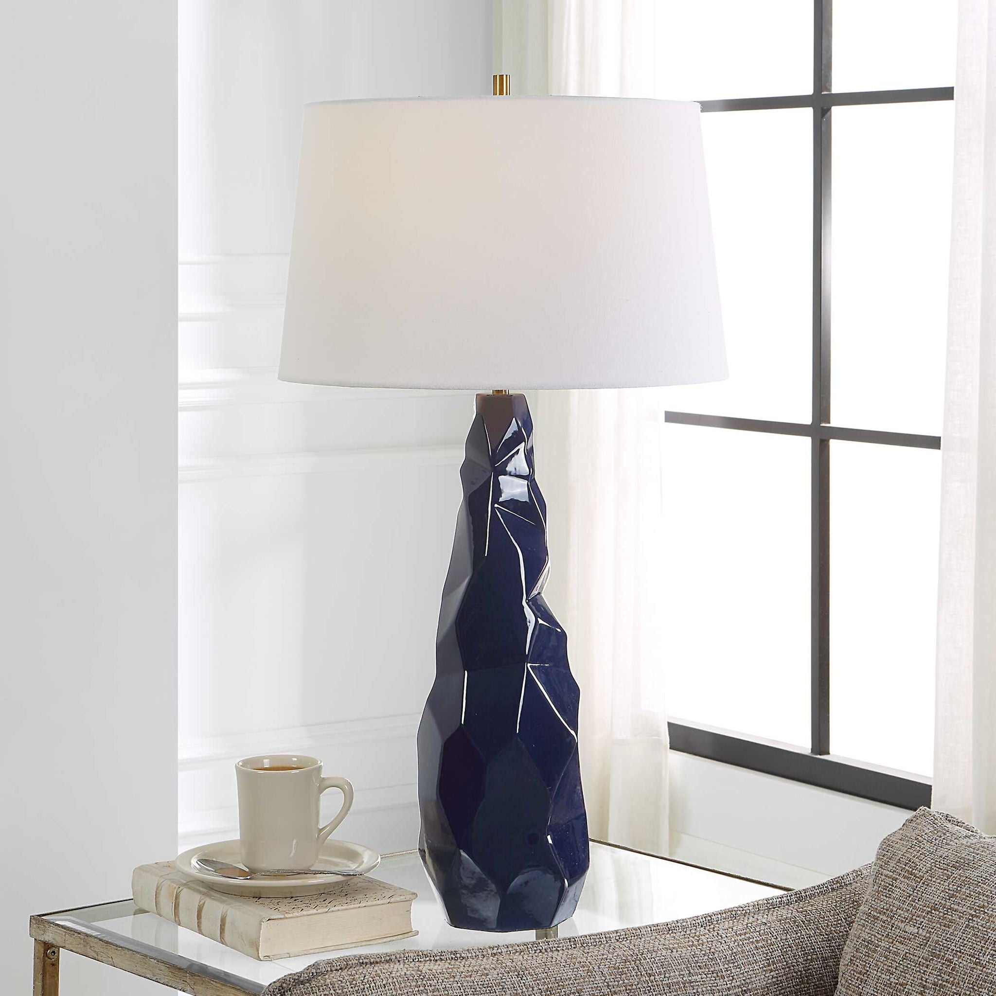 Kavos - Geometric Blue Table Lamp - Image 3