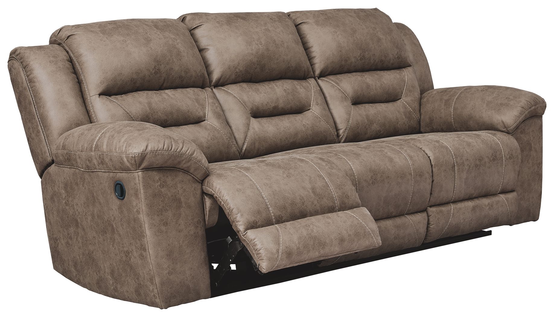 Stoneland - Reclining Sofa - Faux Leather - Fossil - Image 2