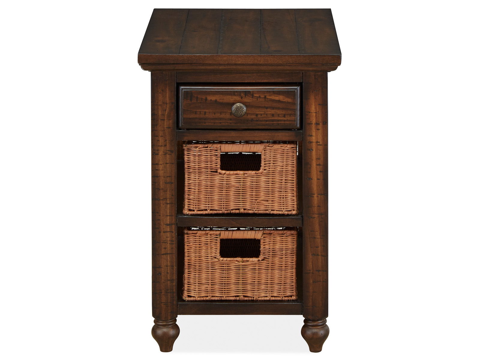 Cottage Lane - Wood Rectangular Chair Side End Table - Coffee - Image 2