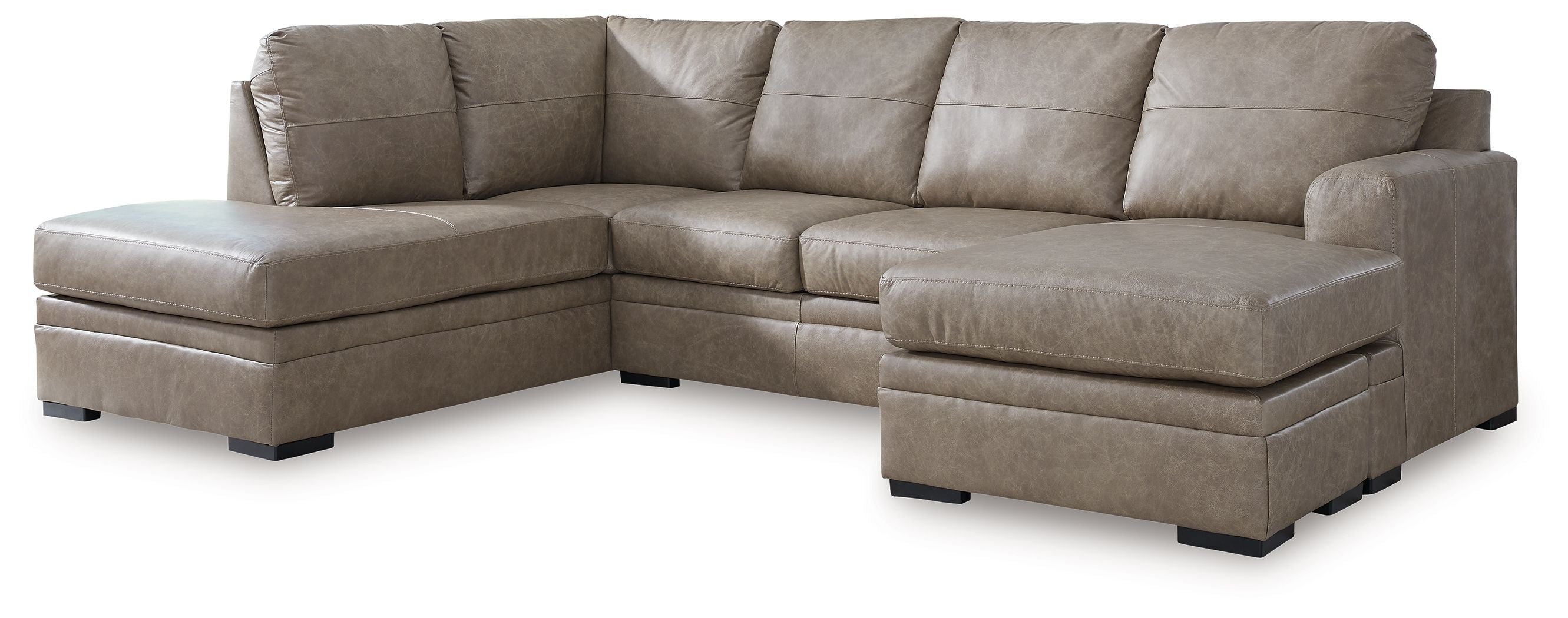 Amuleto – 2-Piece Sectional With Laf Corner Chaise – Leather Match – Desert