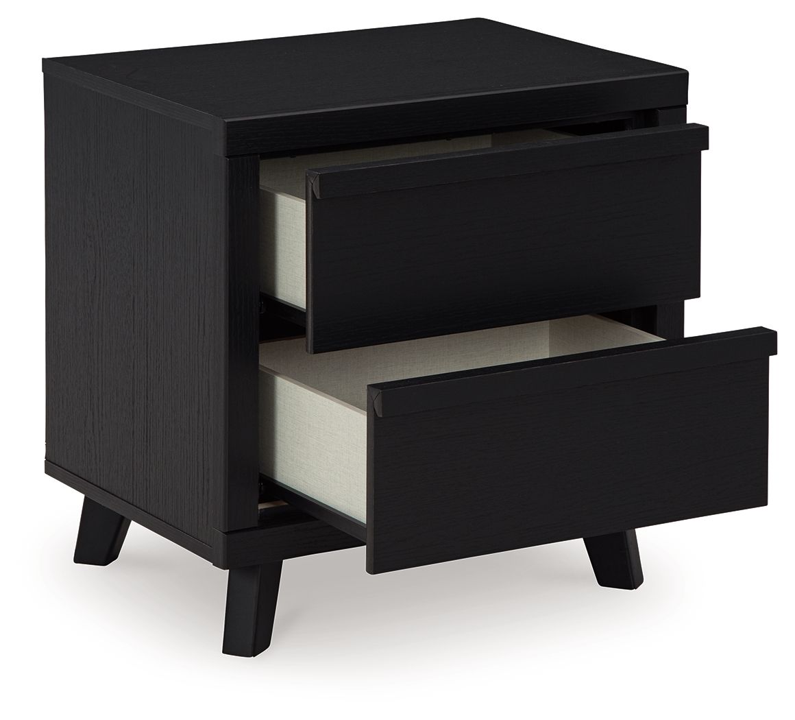Danziar - Two Drawer Night Stand - Black - Image 2