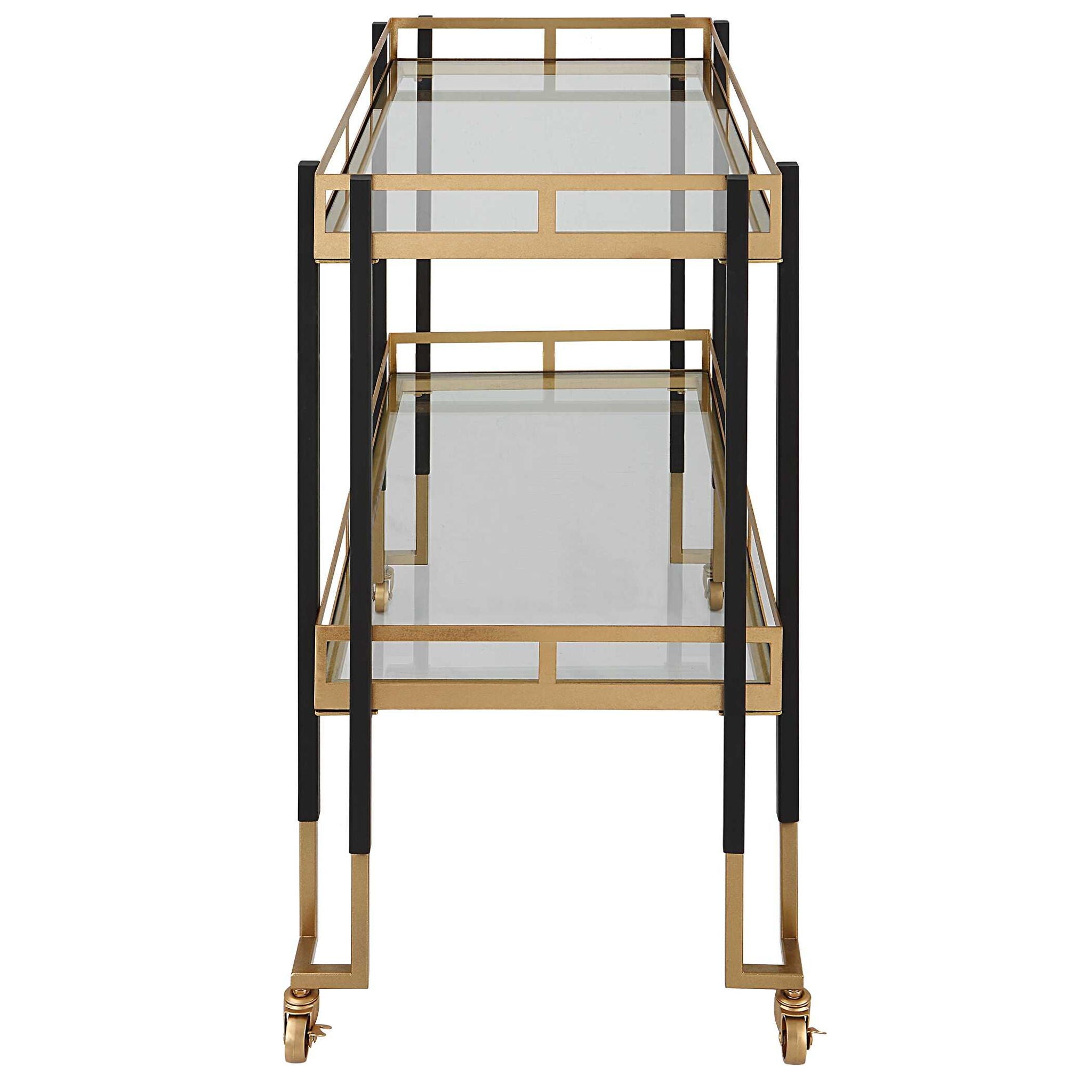 Kentmore - Modern Bar Cart - Gold - Image 3
