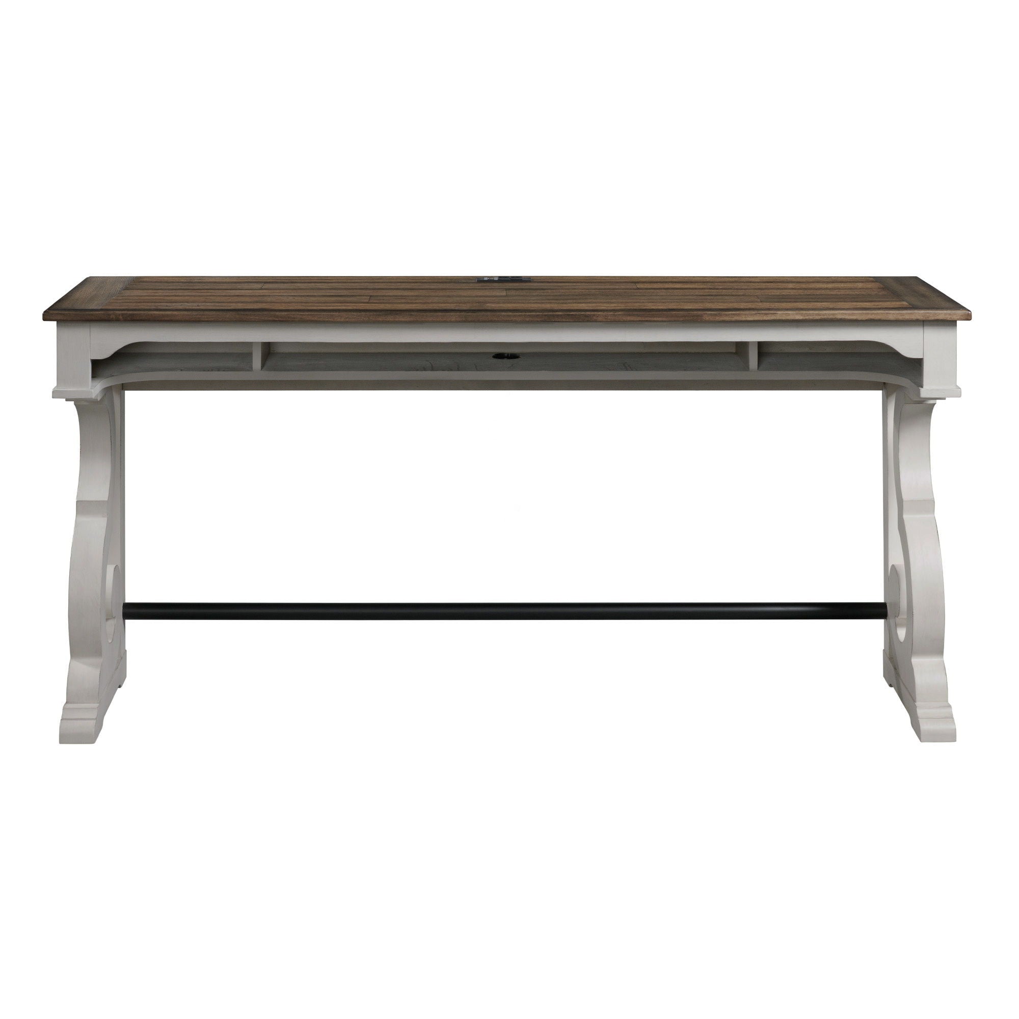 Drake - Sofa Bar Table - Rustic White / French Oak - Image 2