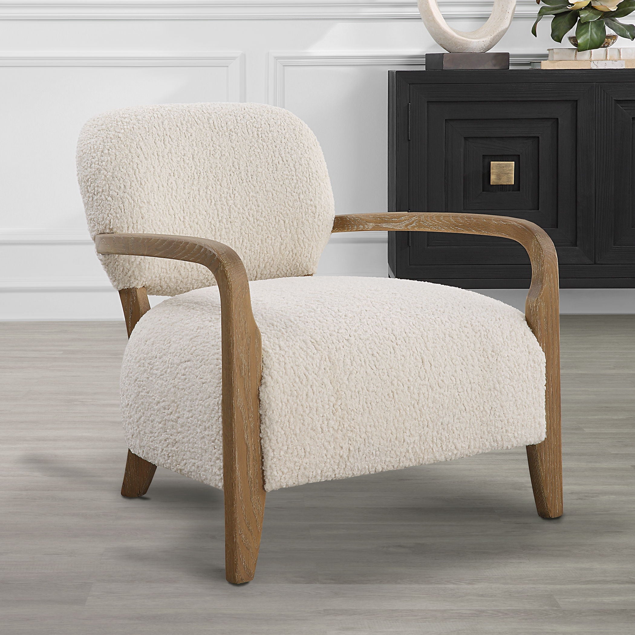 Telluride - Natural Shearling Accent Chair - Beige - Image 2
