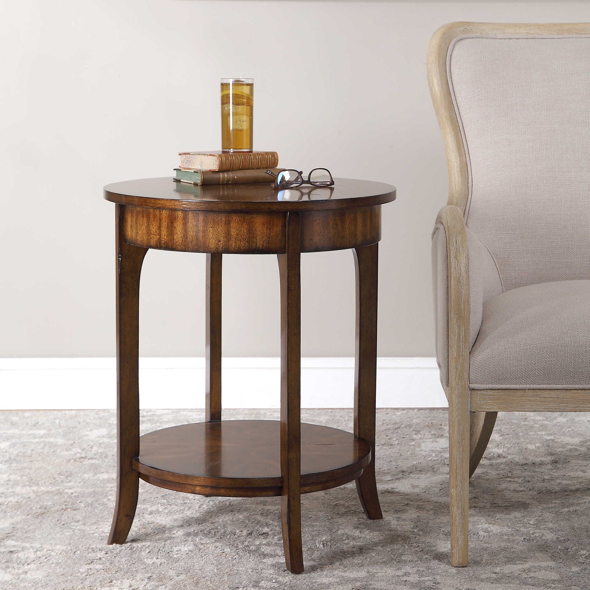 Carmel - Round Lamp Table - Dark Brown - Image 2
