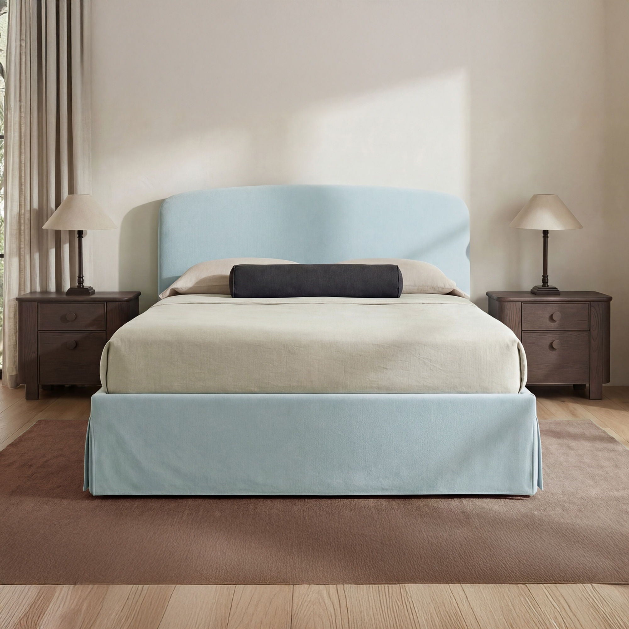 Joan – Queen Storage Bed – Light Blue