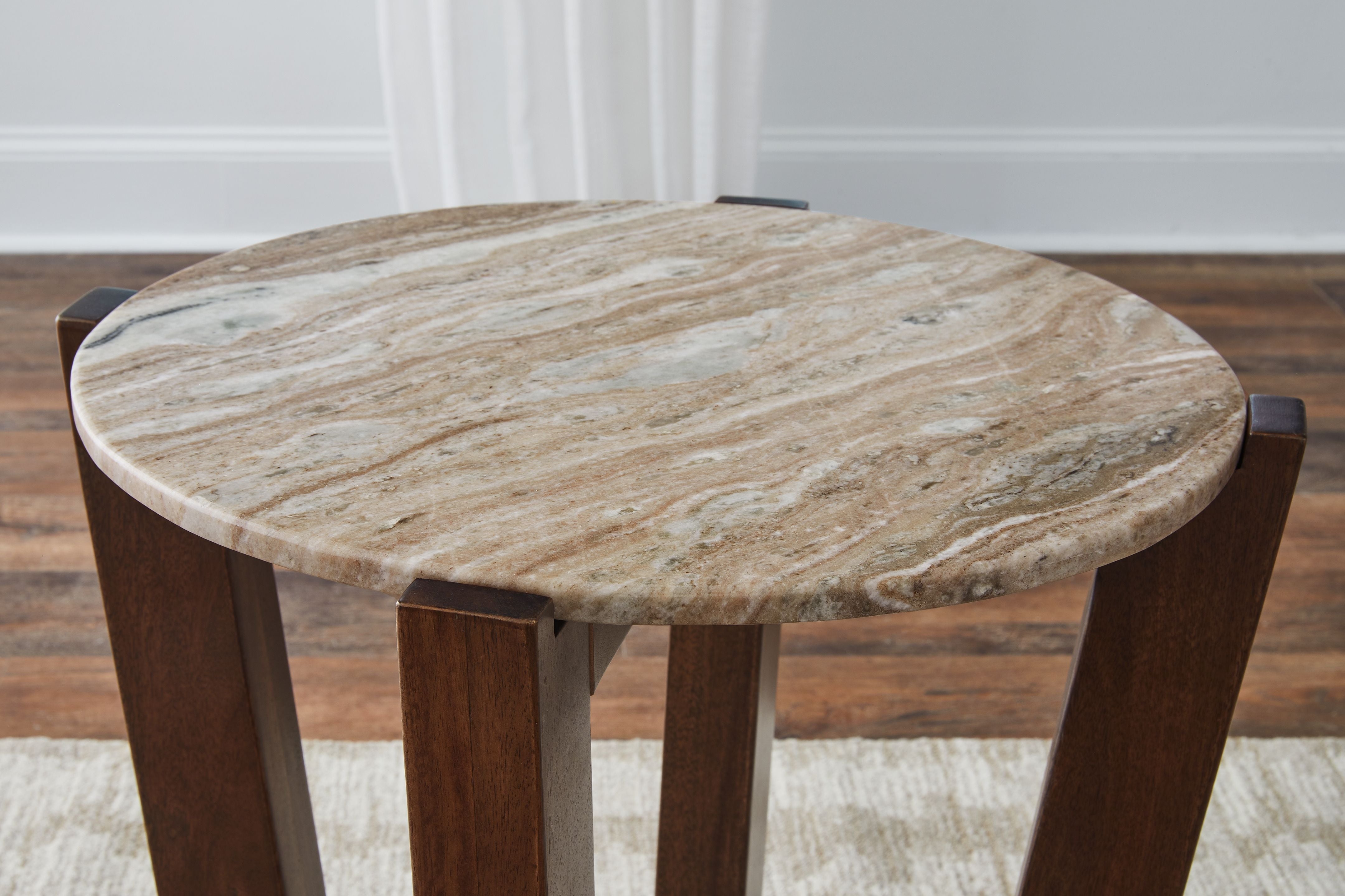 Tanidore - Round End Table - Warm Brown - Image 2