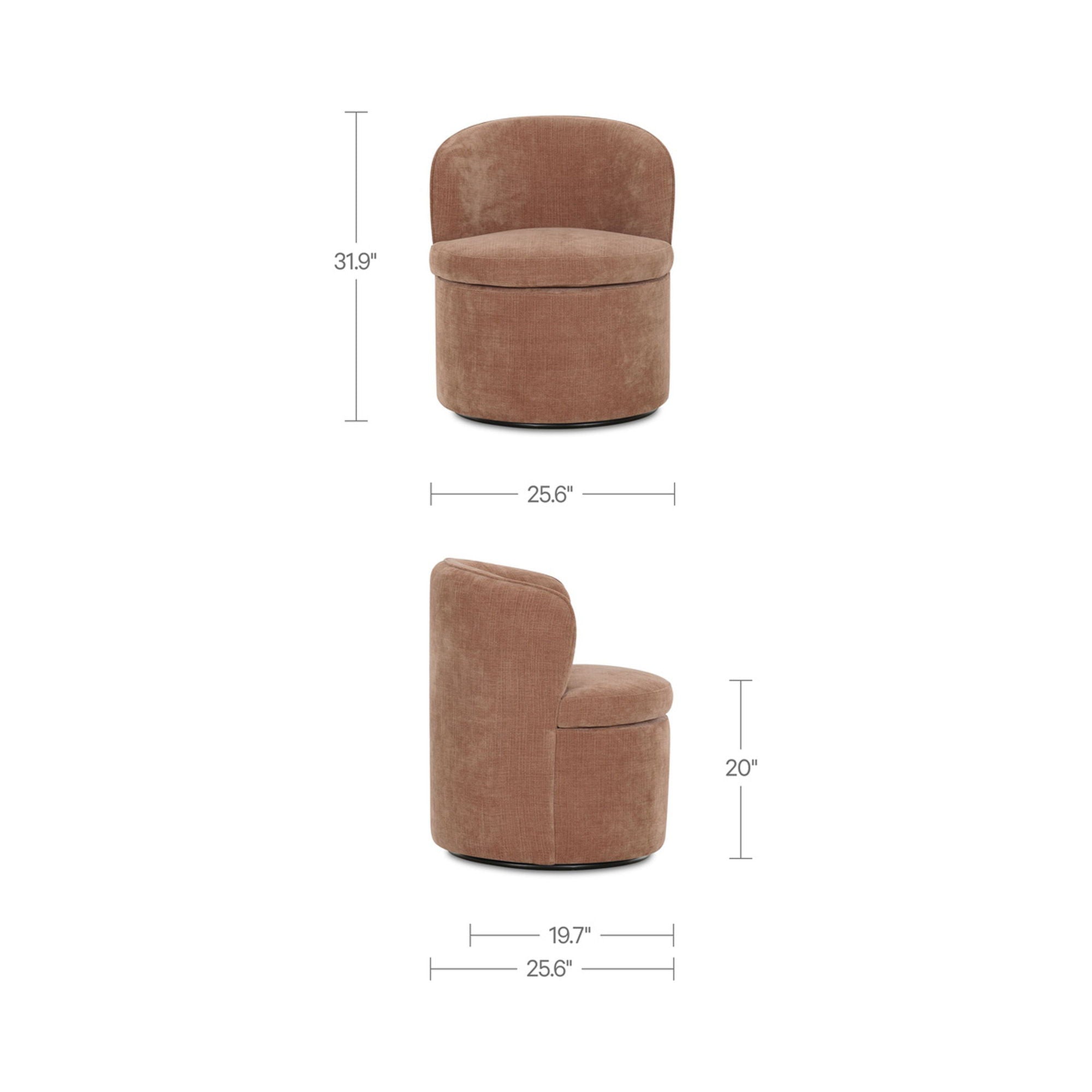 Dane - Swivel Chair - Pink - Image 3