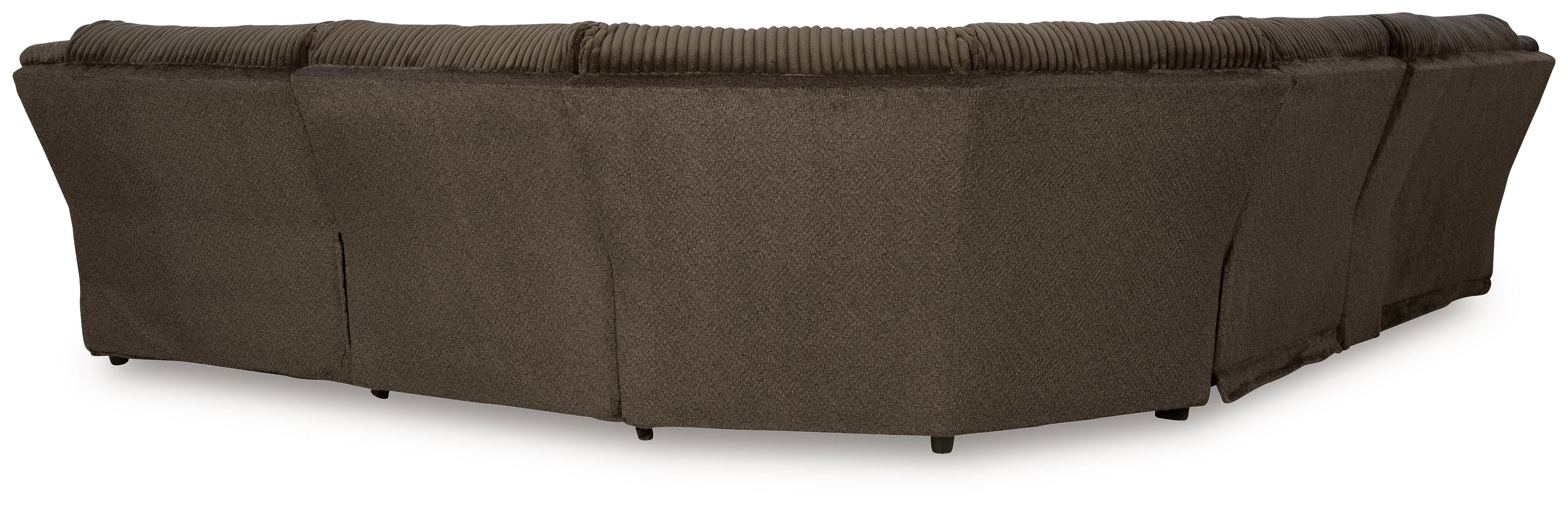Top Tier - 6-Piece Reclining Sectional With Raf Press Back Chaise - Fabric - Chocolate - Image 3