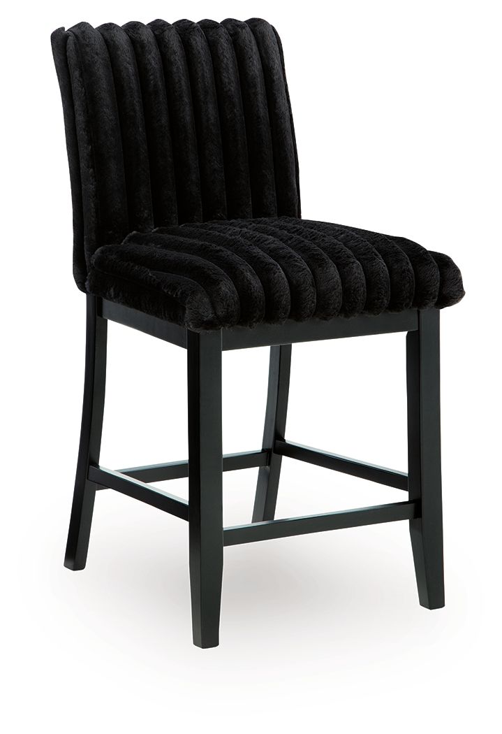 Mervannie - Upholstered Barstool (Set of 2) - Black - Image 3