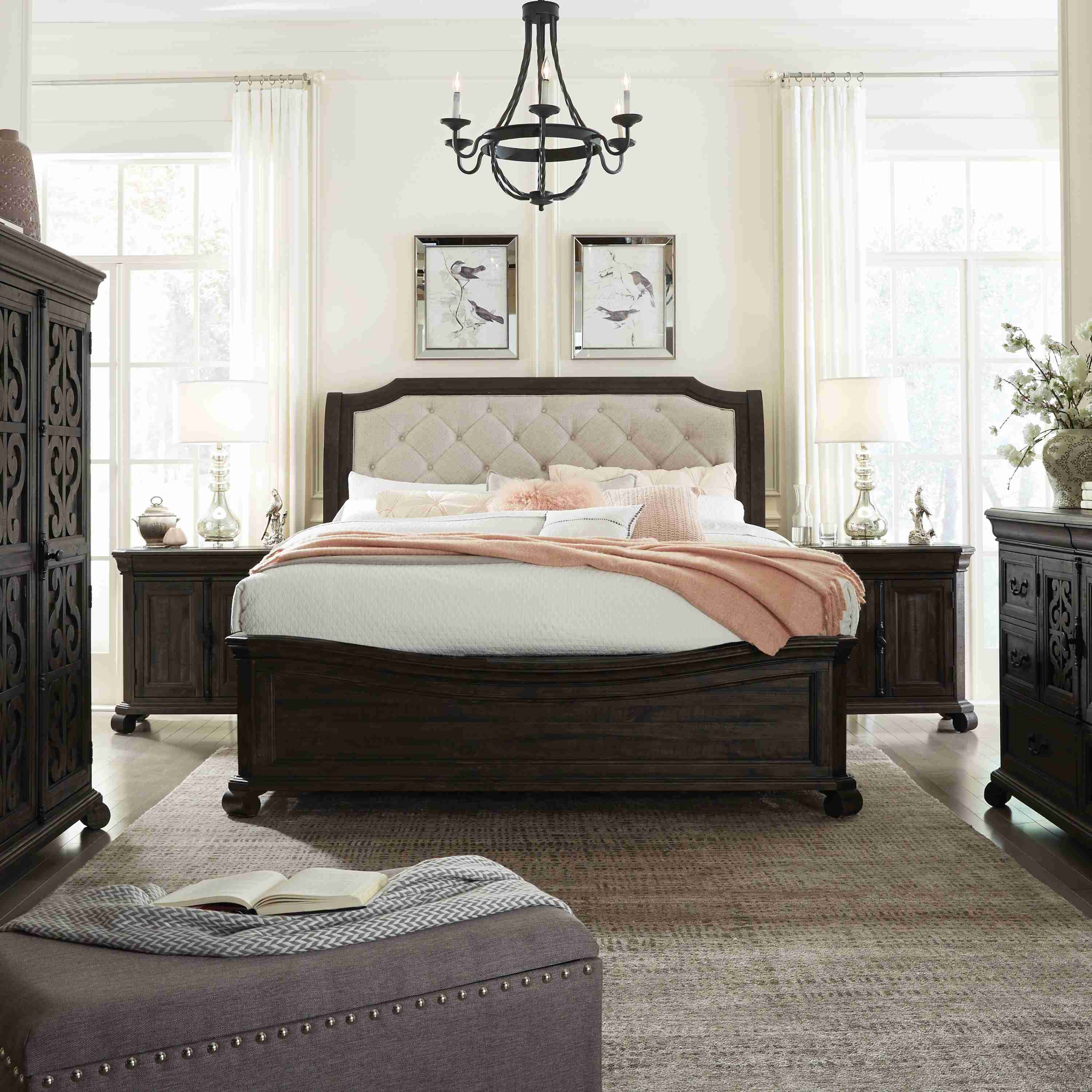 Bellamy - Complete Sleigh Bed With Shaped Footboard - Image 3
