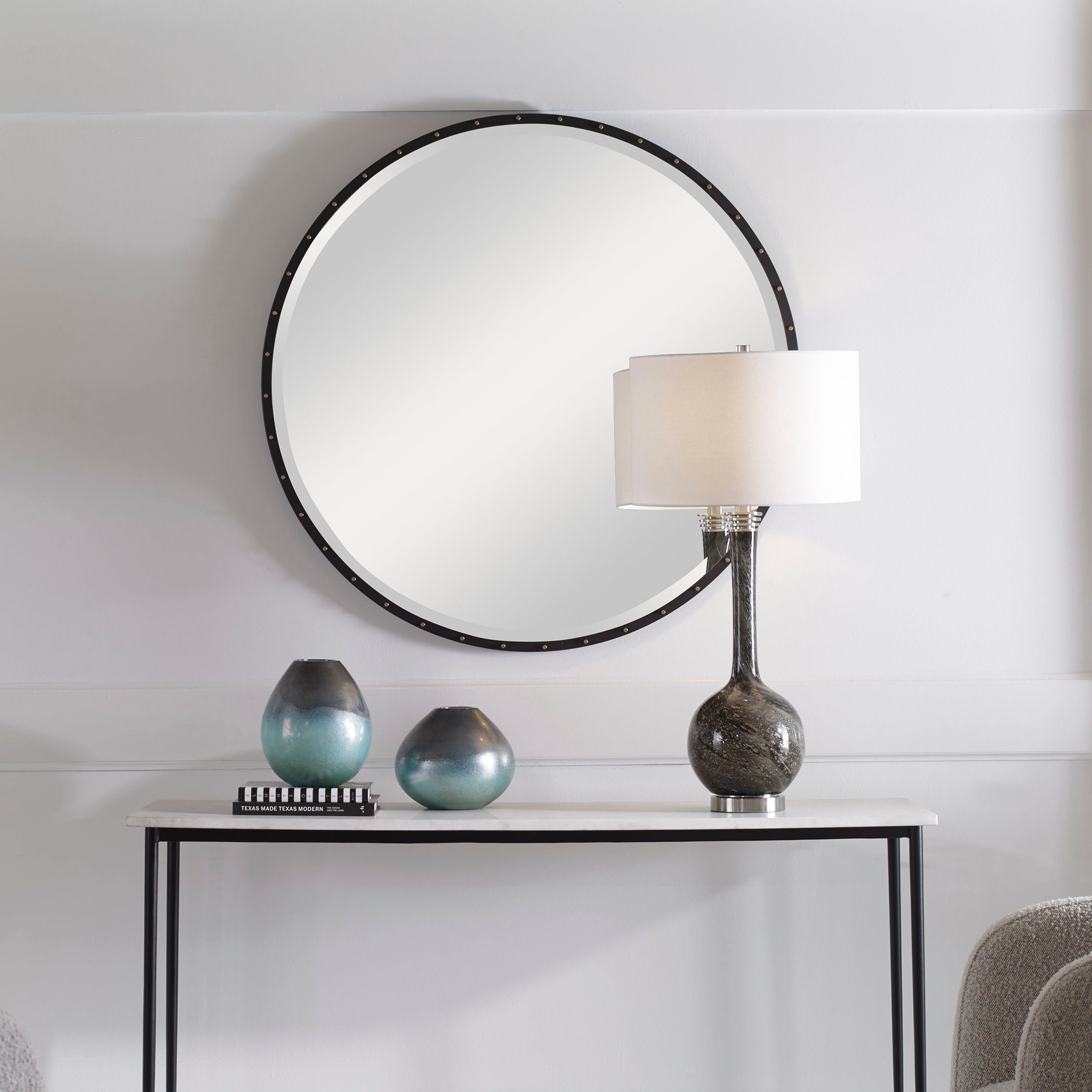 Benedo - Round Mirror - Black - Image 3