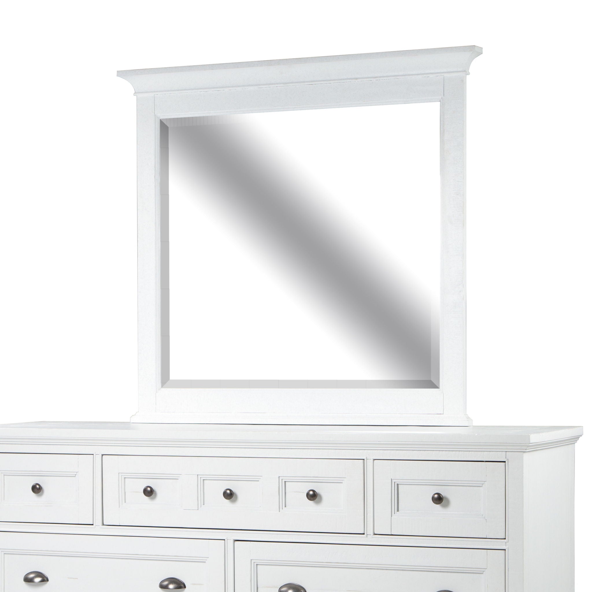 Heron Cove – Landscape Mirror – Chalk White