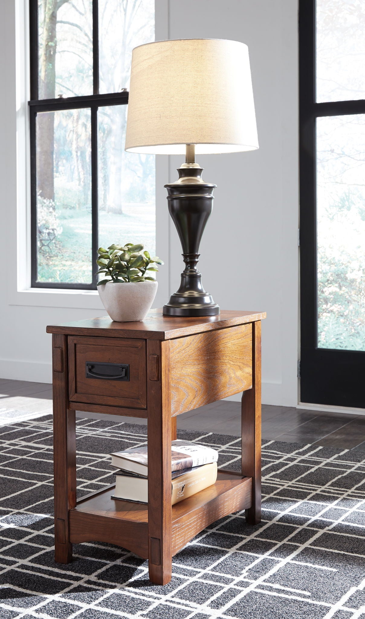 Breegin - Chair Side End Table - 1 Drawer - Brown - Image 3