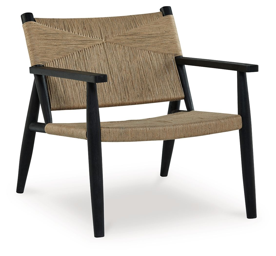 Halfmore – Accent Chair – Black / Natural