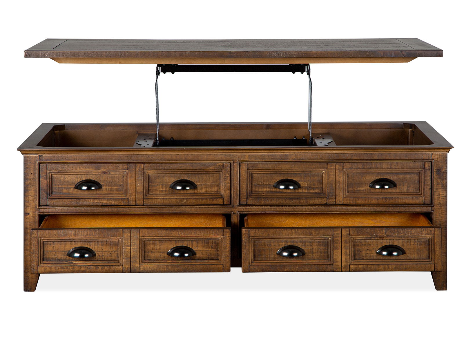Bay Creek - Lift Top Storage Cocktail Table With Casters - Toasted Nutmeg - Image 2