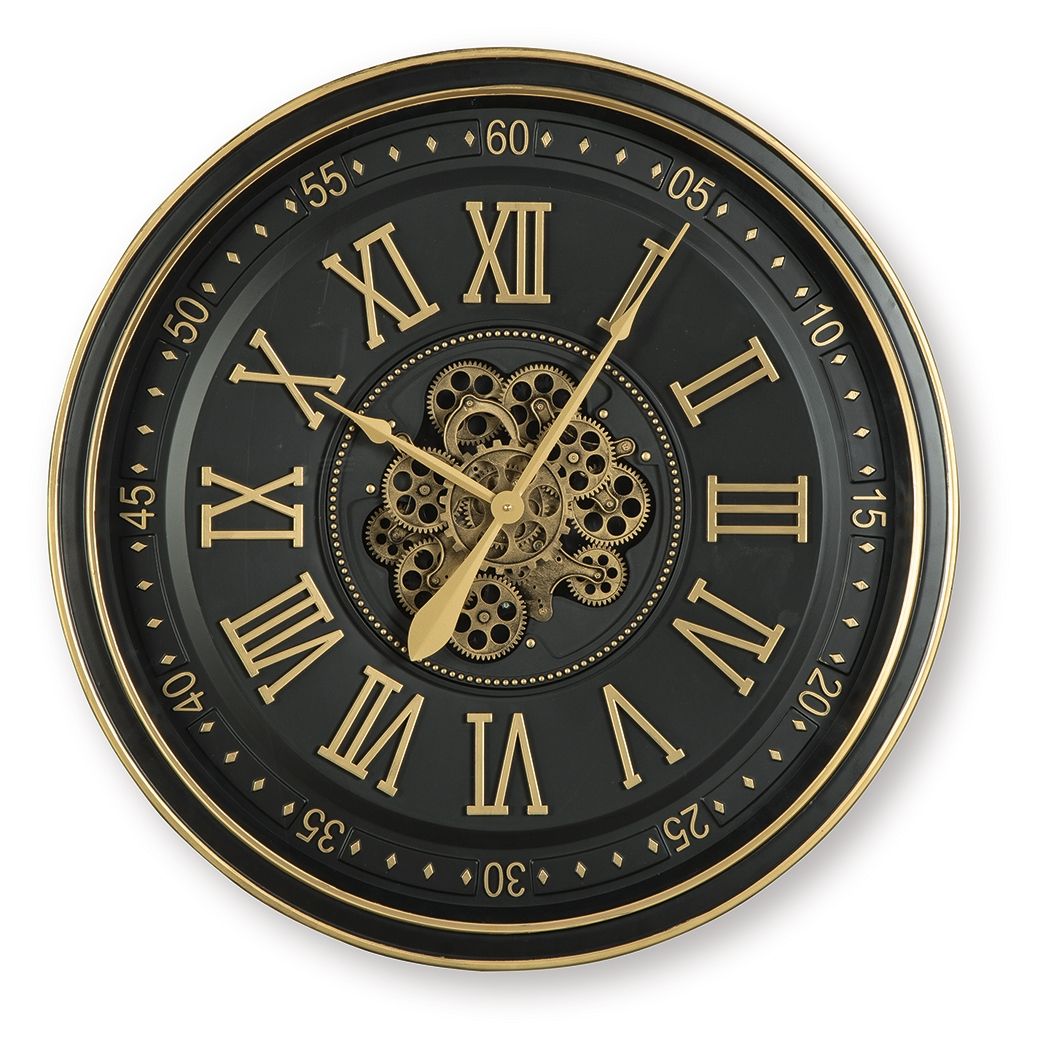 Dairton – Wall Clock – Black / Gold Finish