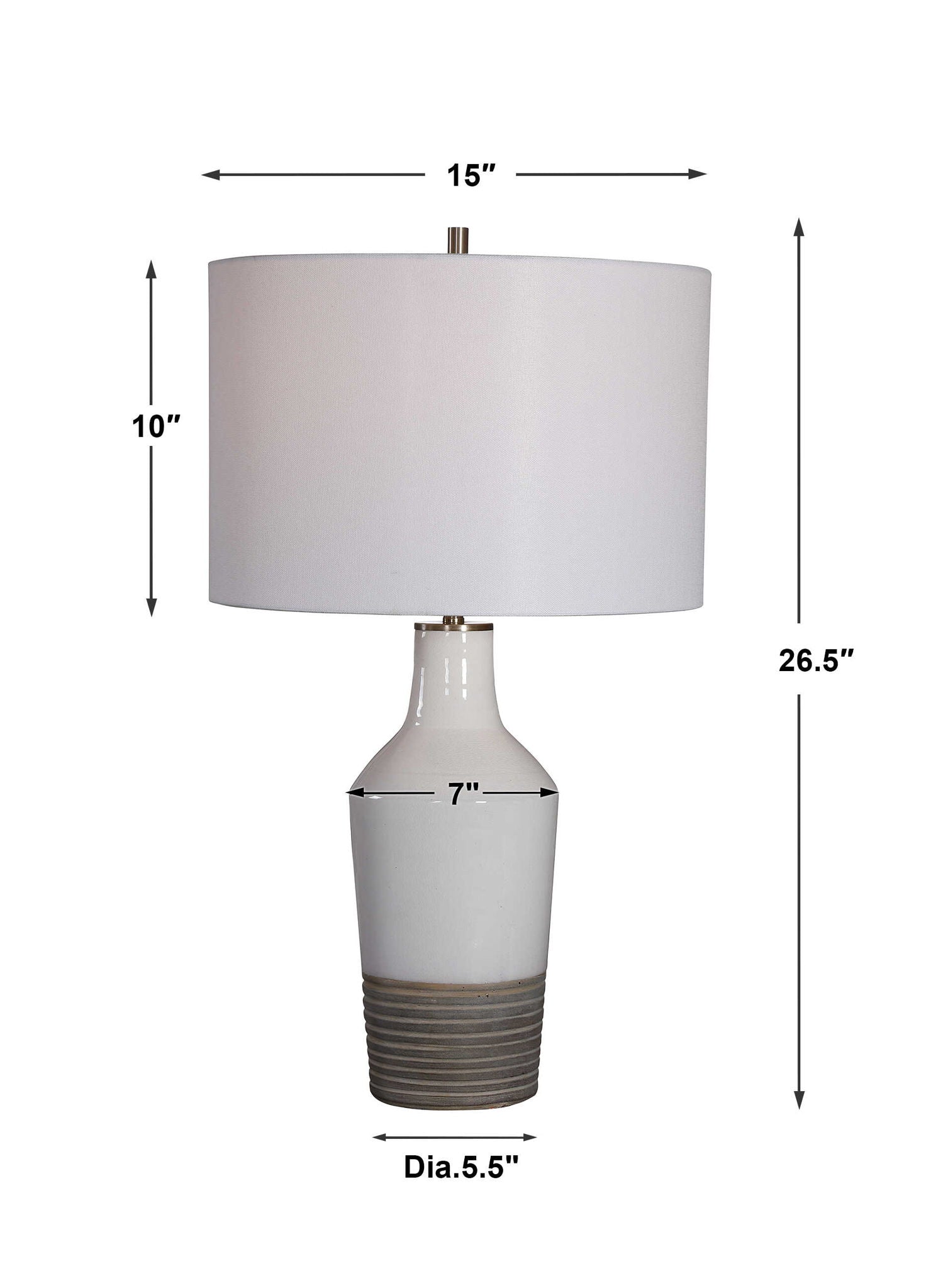 Dakota - Crackle Table Lamp - White - Image 3