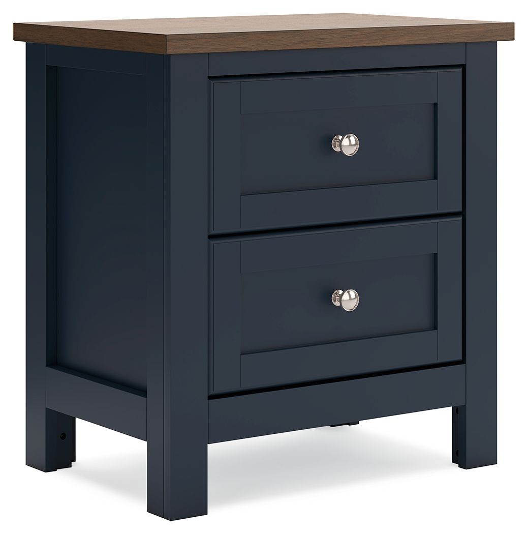 Landocken - Two Drawer Night Stand - Brown / Blue - Image 1