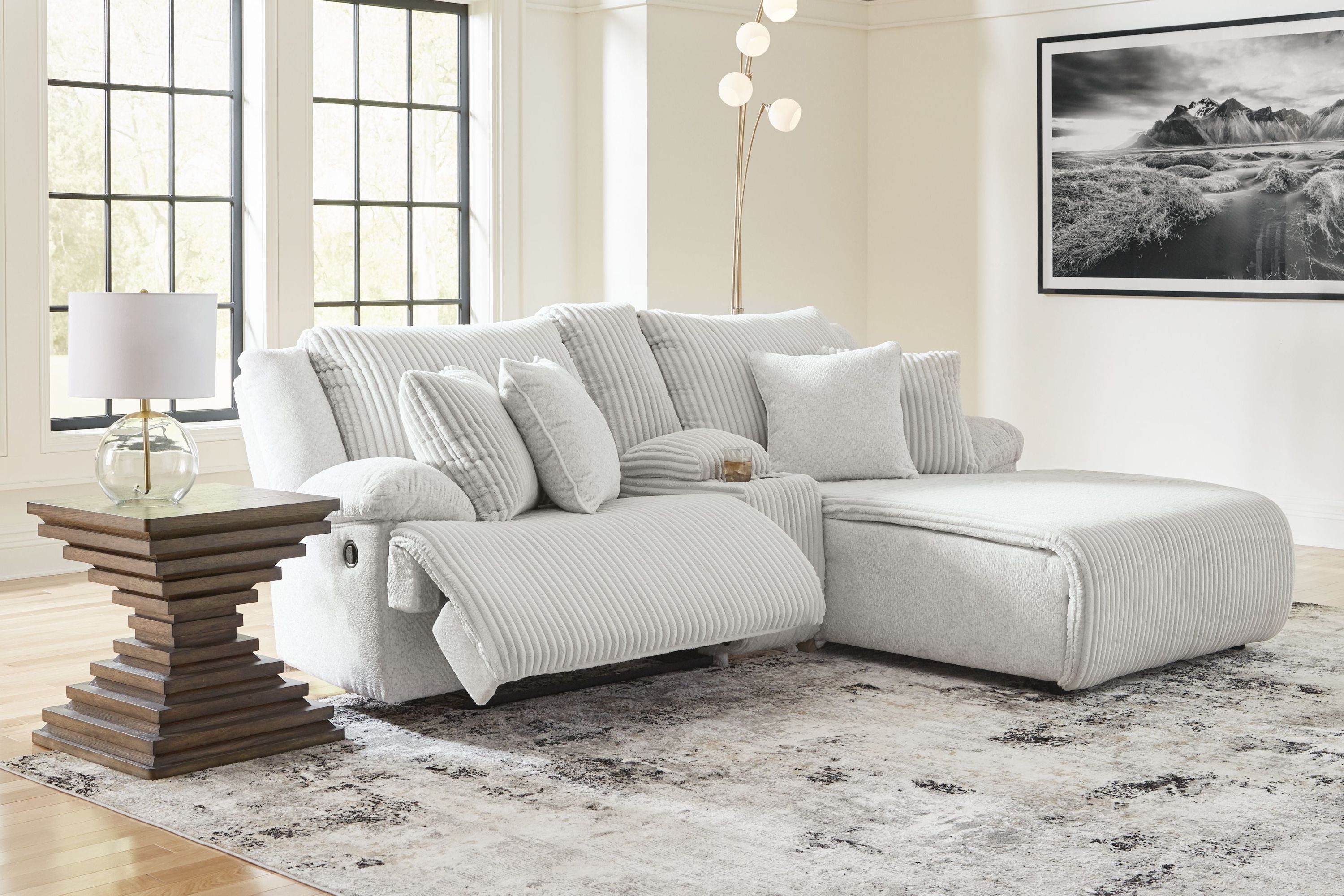 Top Tier - 3-Piece Reclining Sectional Sofa With Raf Chaise - Fabric - Alloy - Image 3