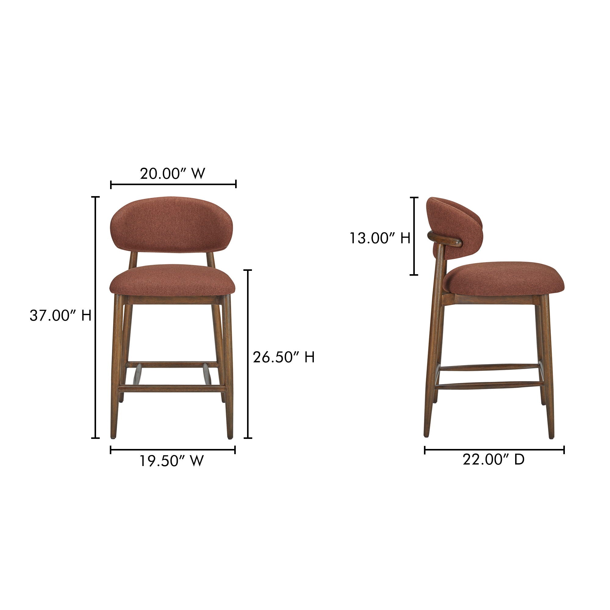 Ellie - Counter Stool - Rust - Image 2