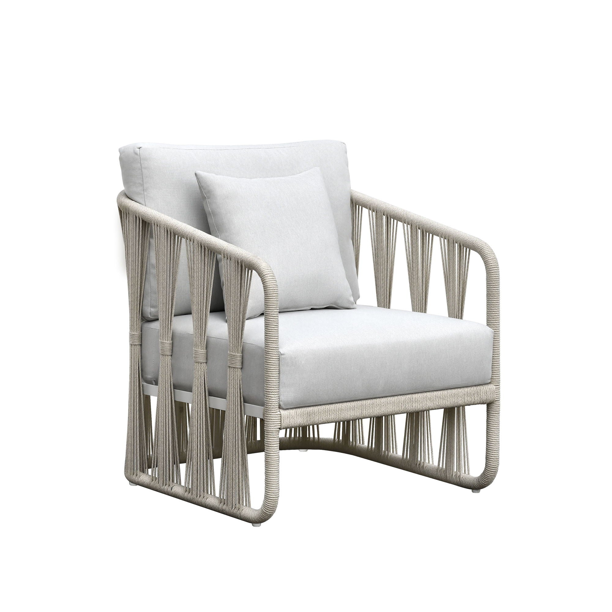 Alexa - Outdoor Seating Chair With Pillow - White - Image 1