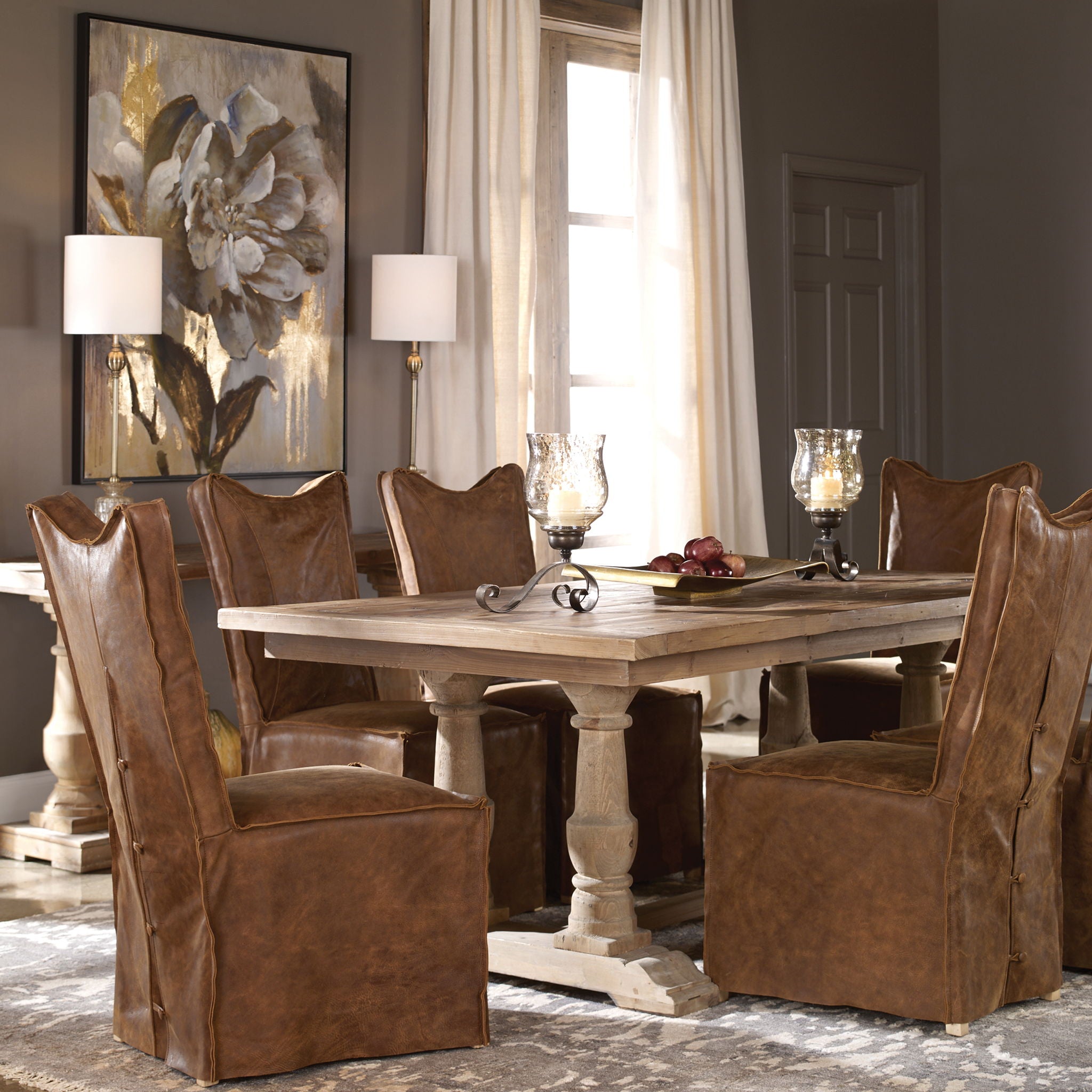 Stratford - Salvaged Wood Dining Table - Light Brown - Image 2