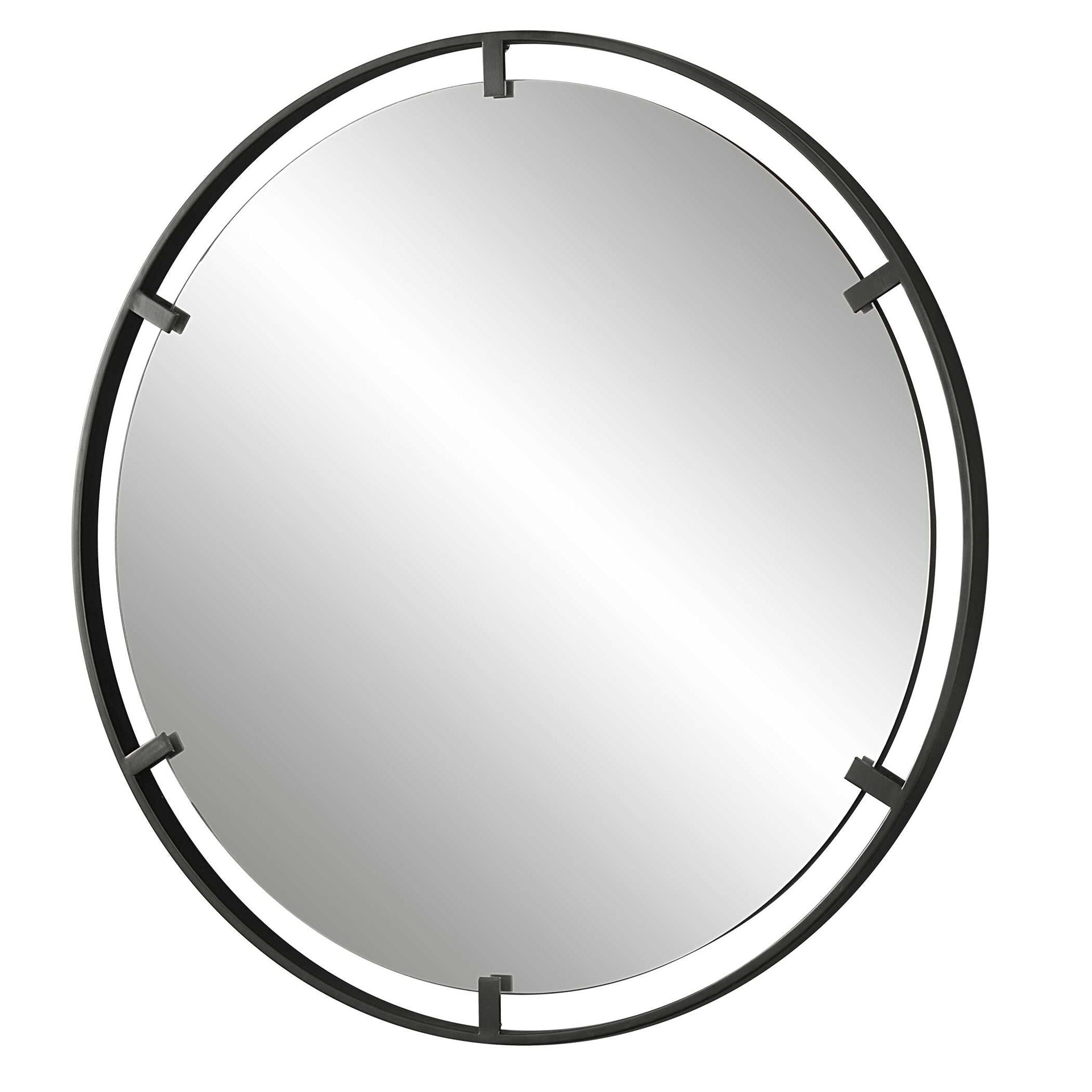 Cashel - Round Iron Mirror - Black - Image 3
