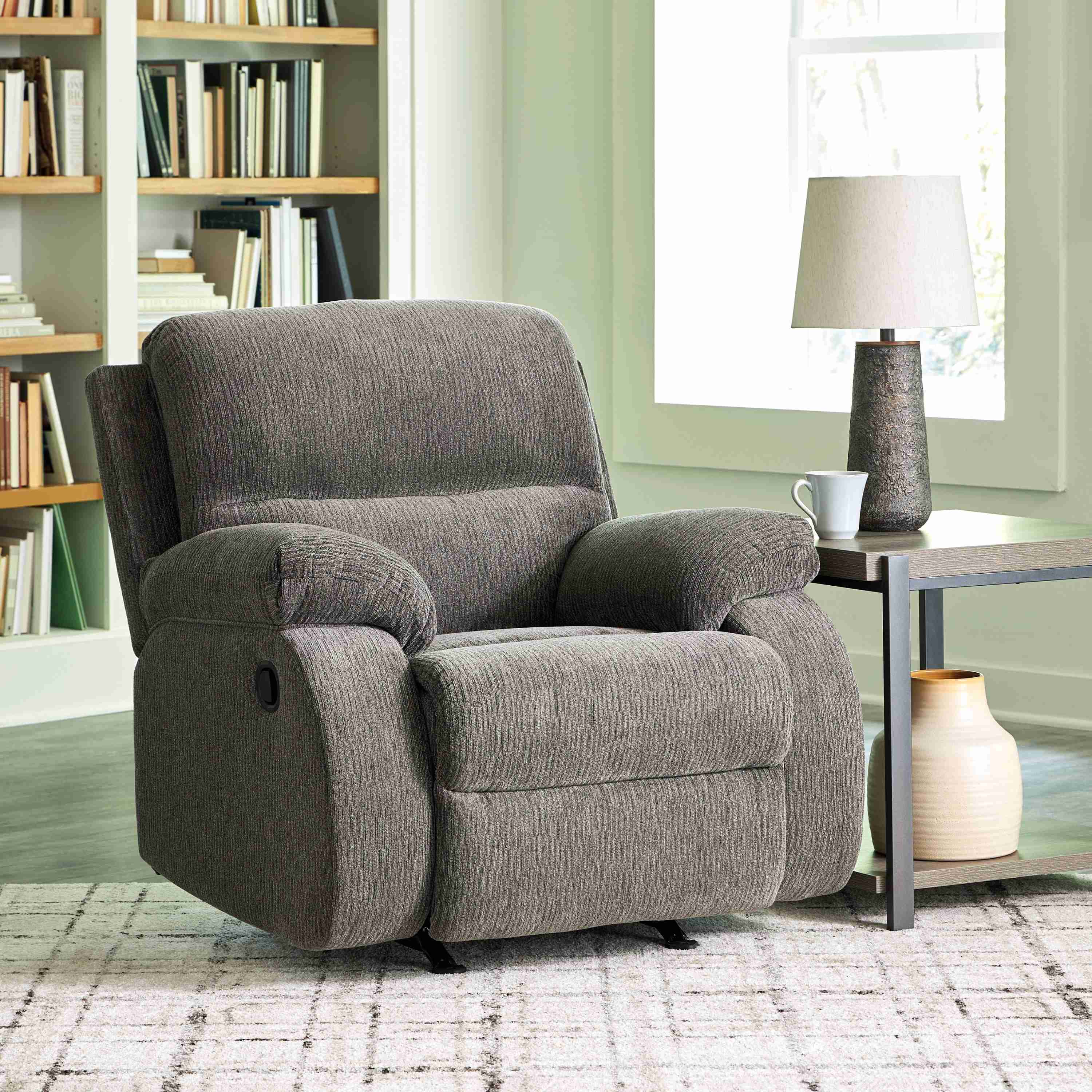 Scranto - Rocker Recliner - Fabric - Brindle - Image 2