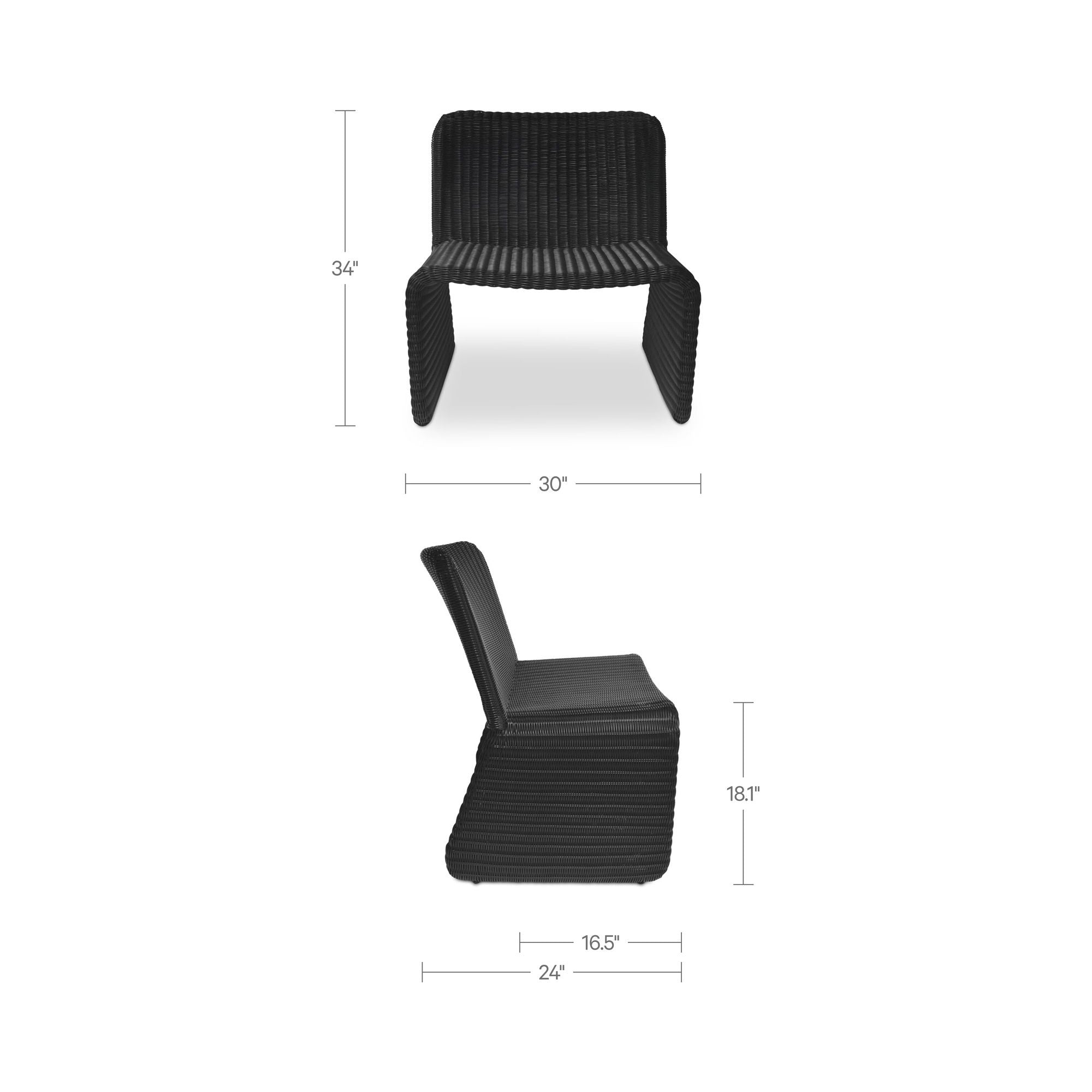 Ella - Outdoor Accent Chair - Gray / Charcoal - Image 2