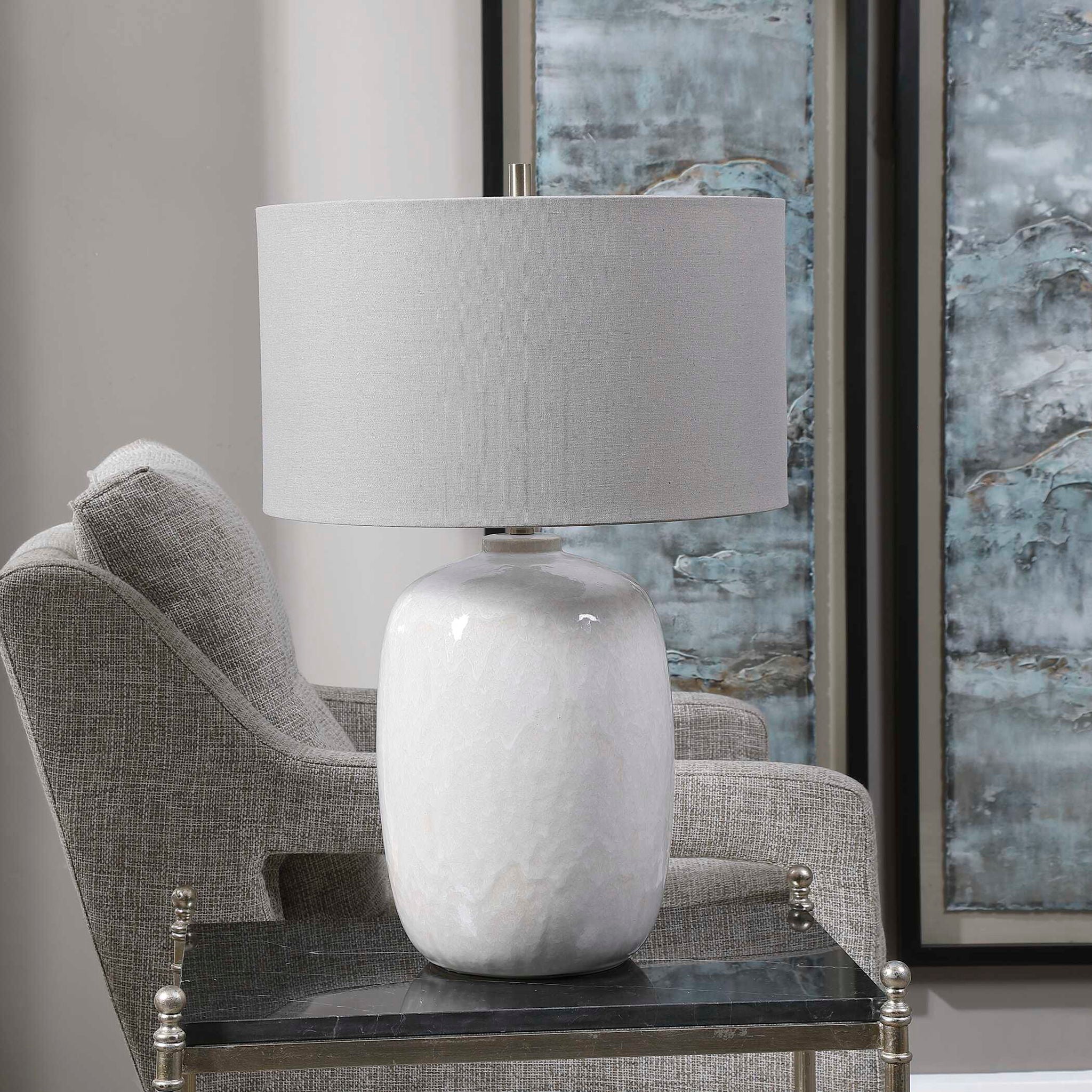 Winterscape - Glaze Table Lamp - White - Image 3