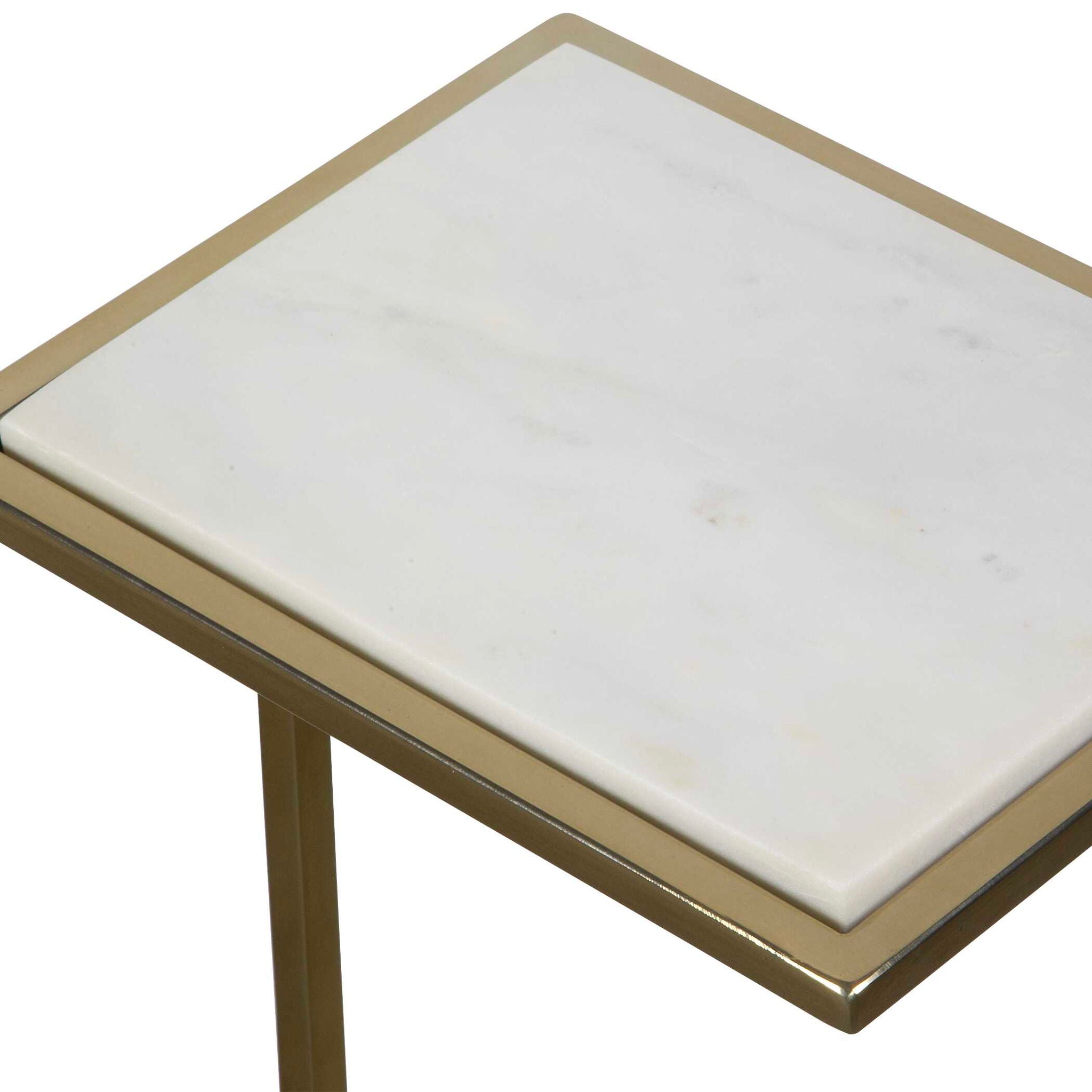 Elevate - Marble Drink Table - White - Image 2