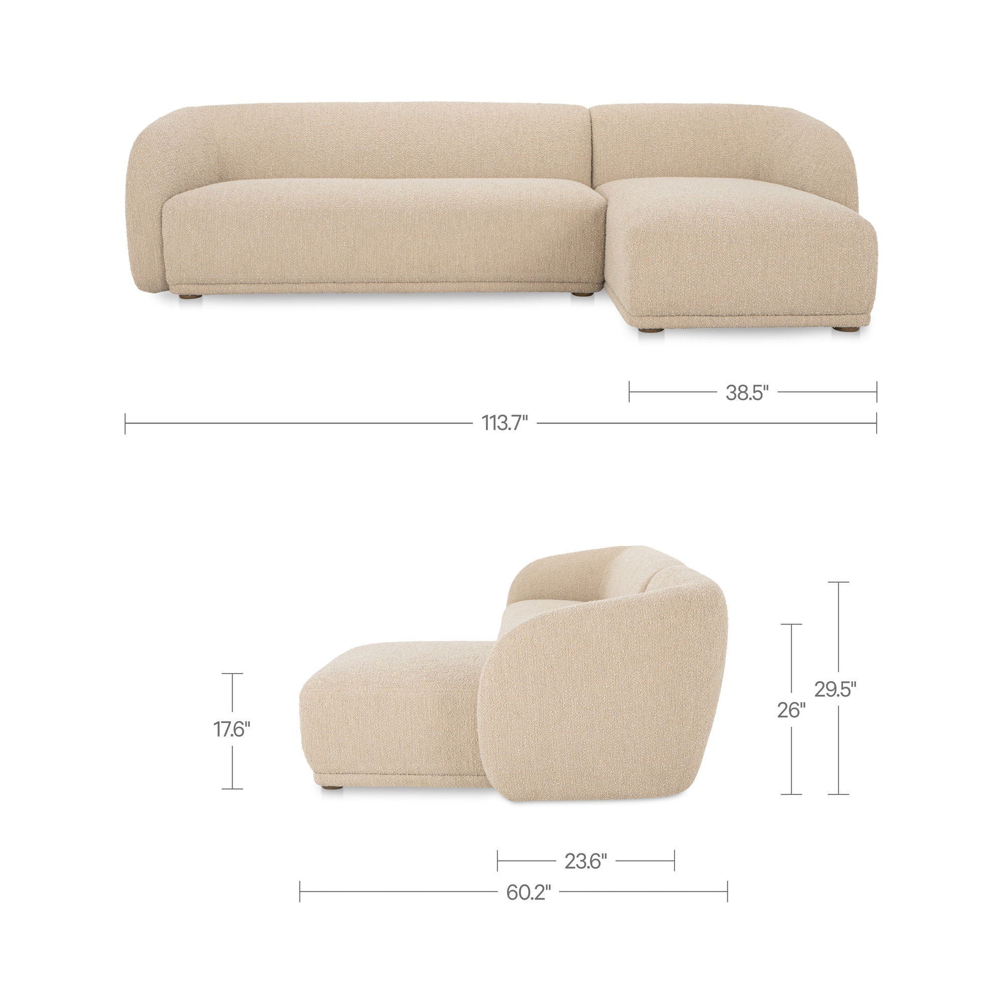 Faye - Right Sectional - Beige - Image 2