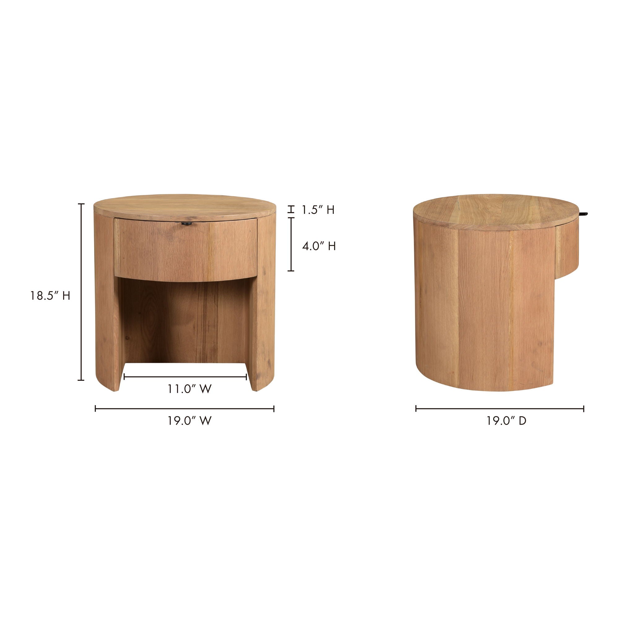 Theo - One Drawer Nightstand - Light Brown - Image 2