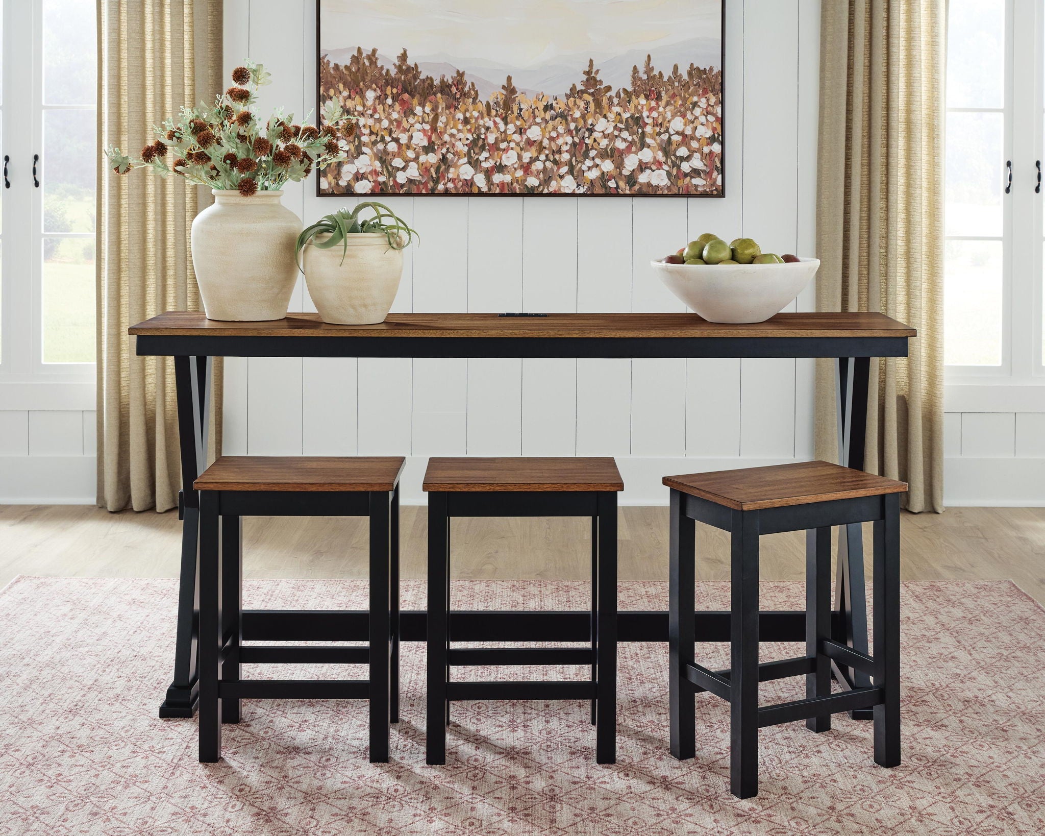 Wildenauer - Rectangular Dining Room Counter Table Set (Set of 4) - Brown / Black - Image 3