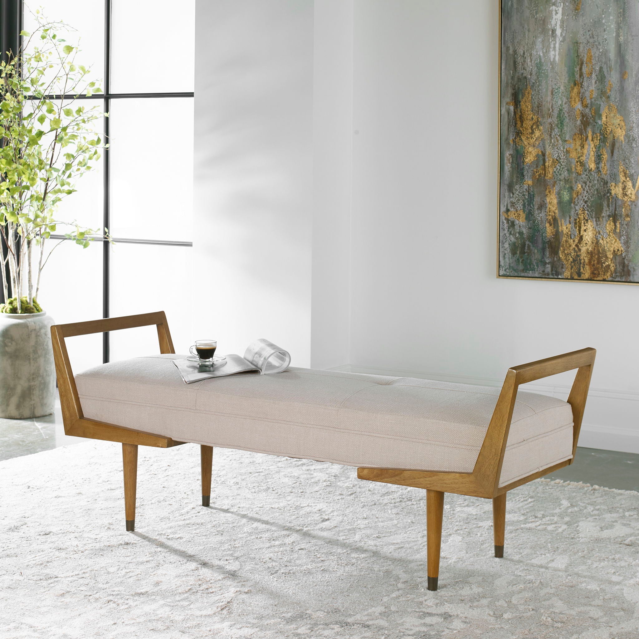 Waylon - Mid-Century Modern Bench - Image 3
