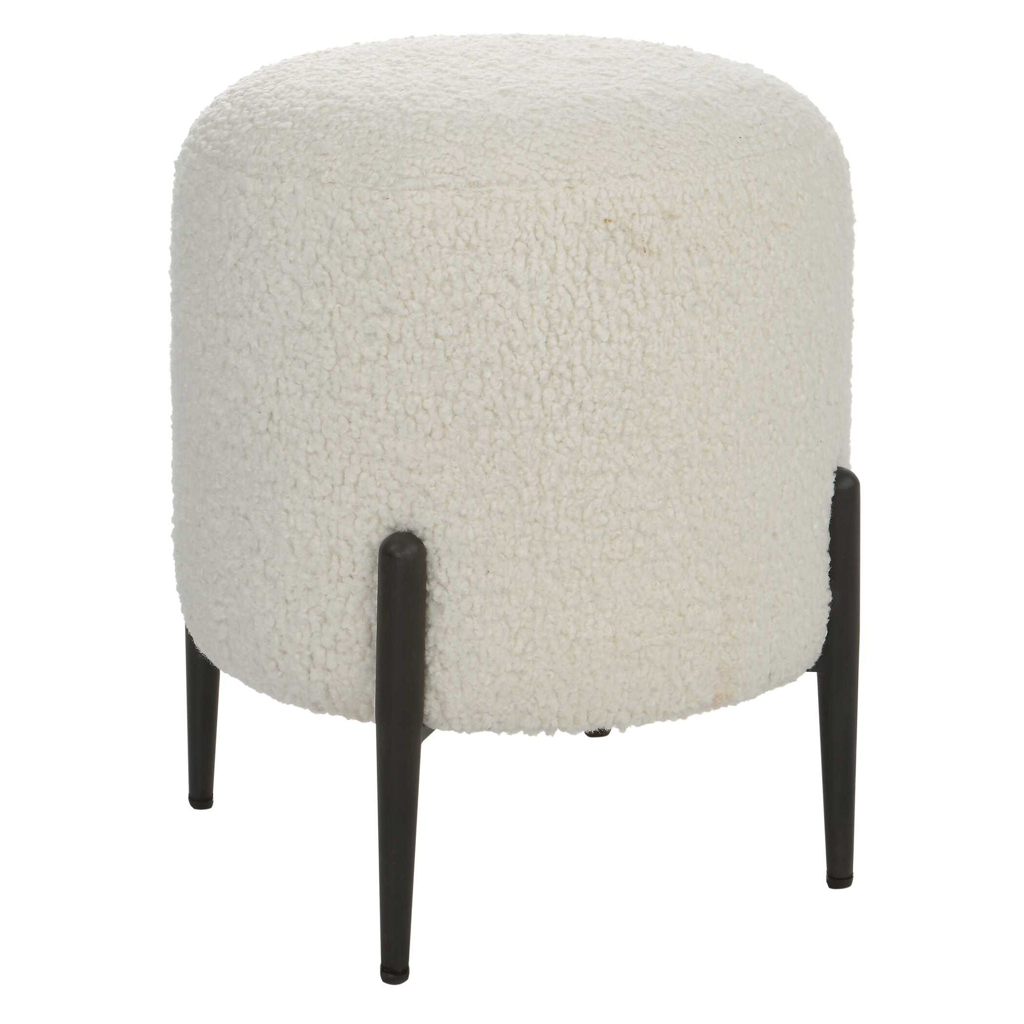 Arles - Shearling Brass Ottoman - Image 2
