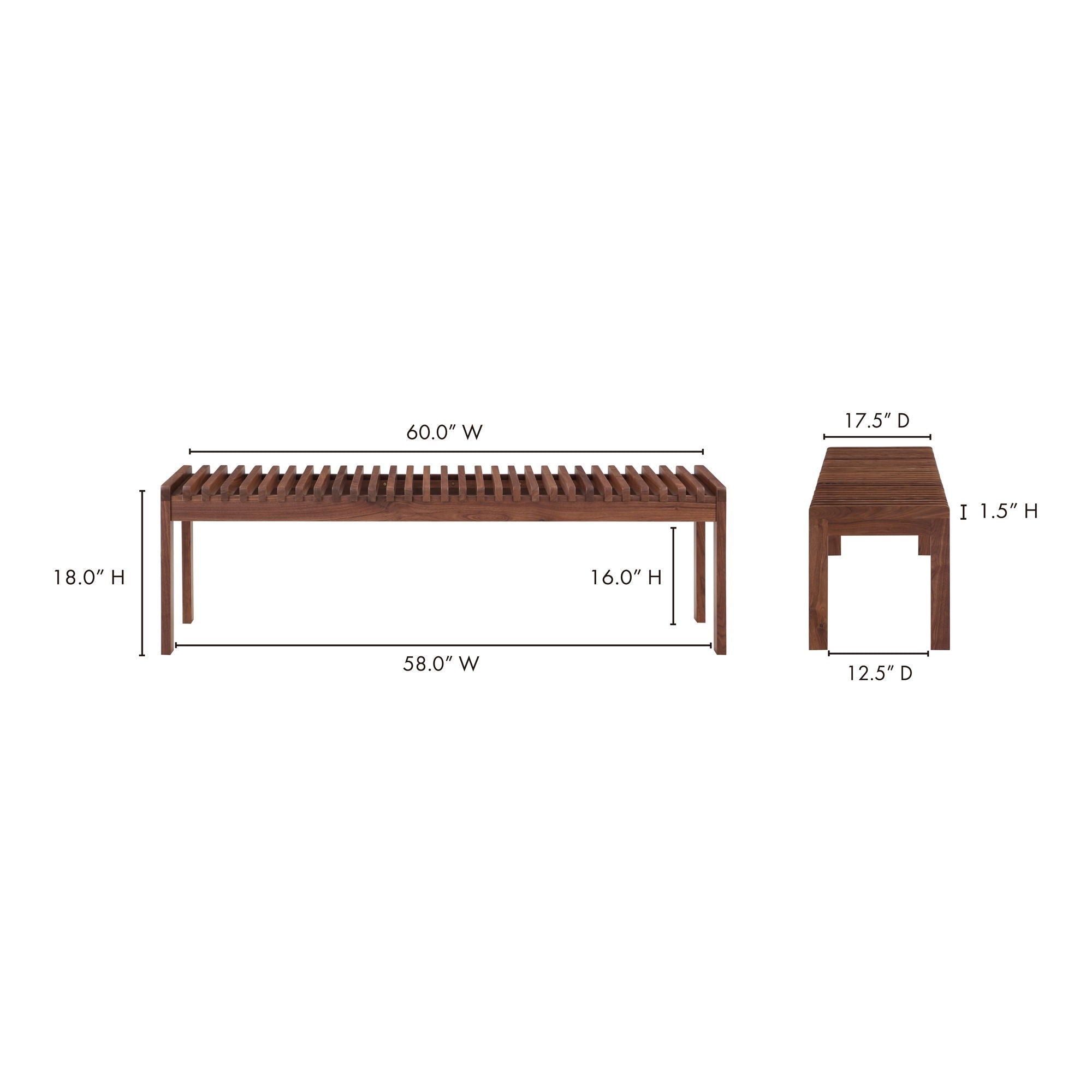 Rohe - Walnut Bench - Natural - Image 2
