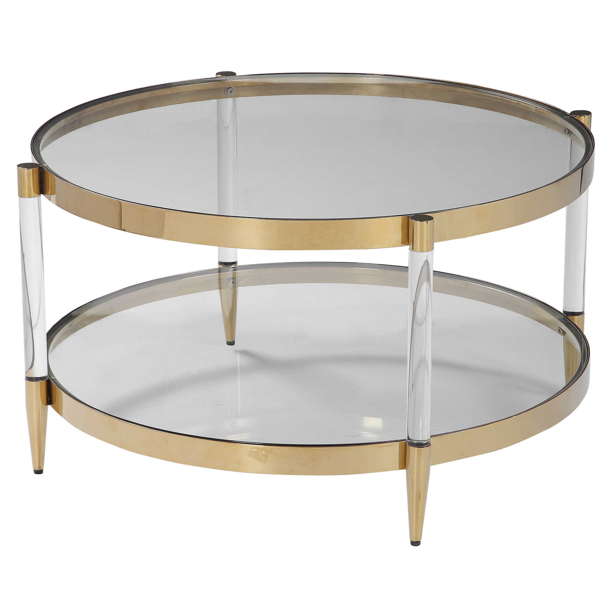 Kellen - Glass Coffee Table - Gold - Image 3